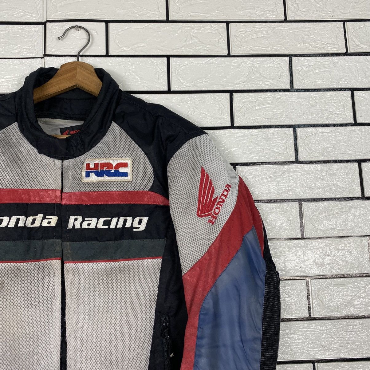 Honda 📌Vintage Biker Jacket Racing Honda Full Patches Big Logo Size US L / EU 52-54 / 3 - 7 Thumbnail