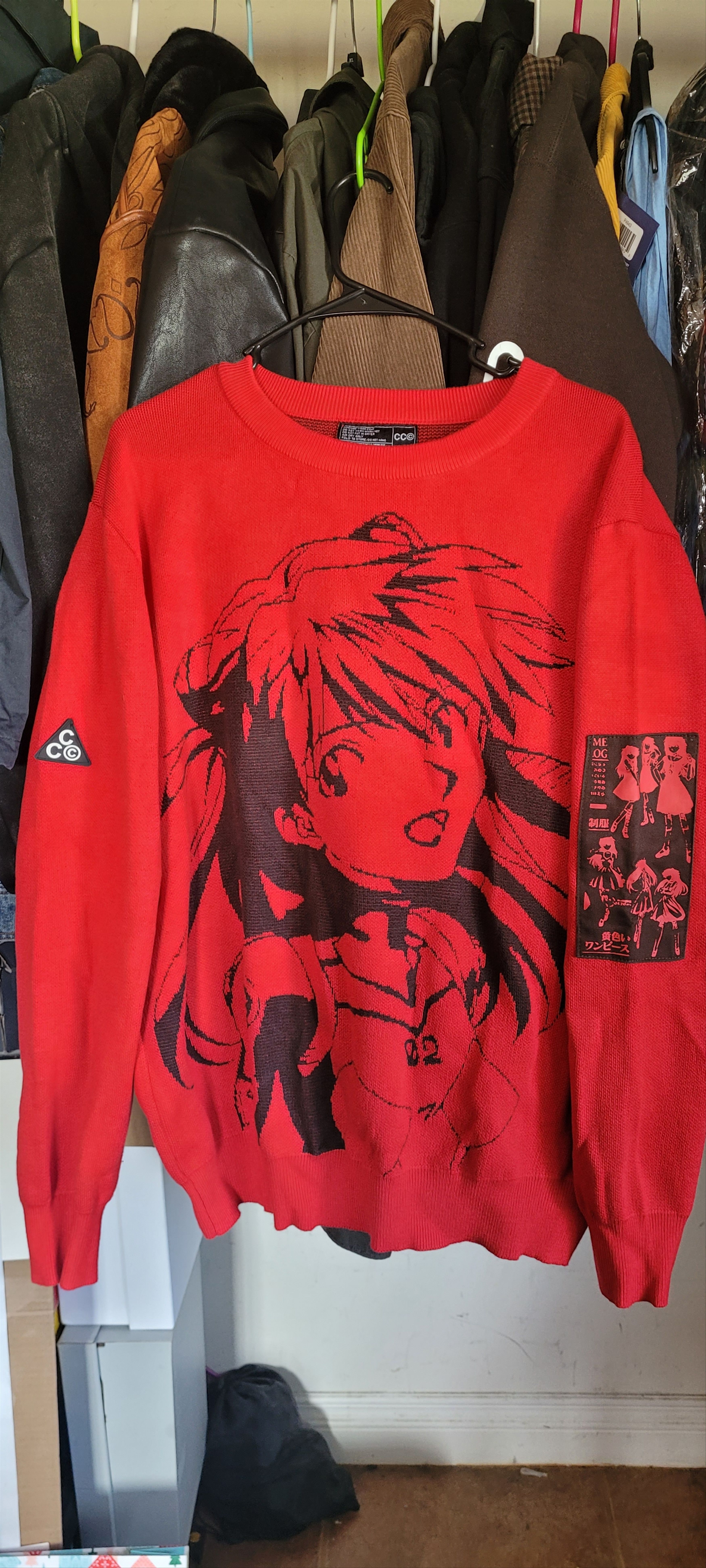 Streetwear Carbon Copy Evangelion Asuka Knit sweater Grailed