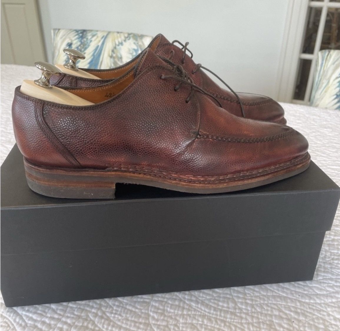Bontoni Bontoni Brown Leather Derby Shoes Size US 9.5 / EU 42-43 - 2 Thumbnail
