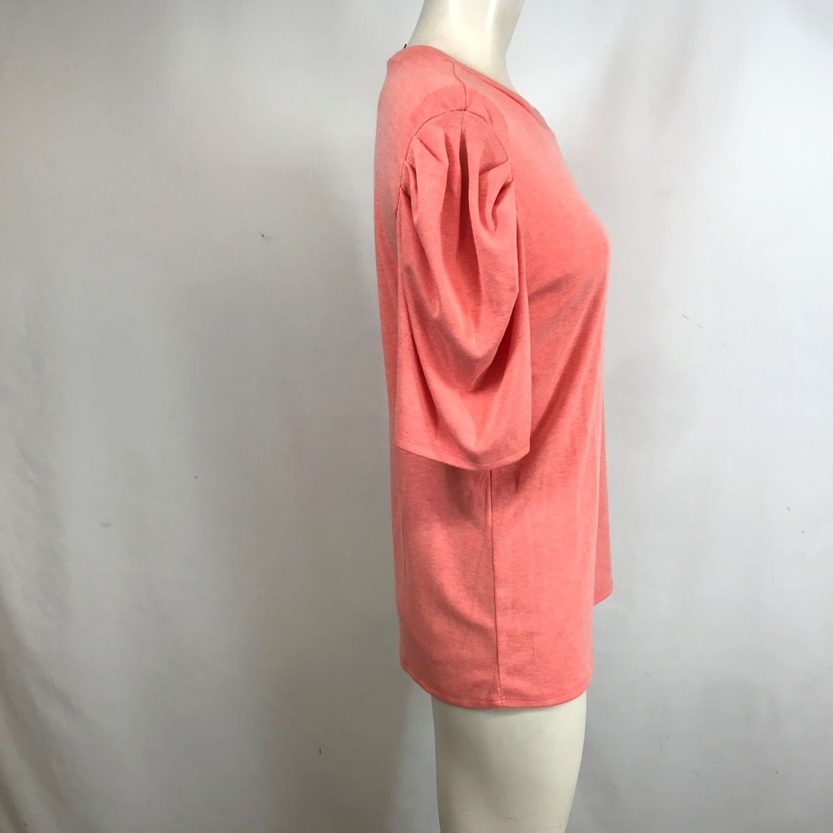 Vintage White Birch Coral Ribbed Knit Puff Sleeve T Shirt Women's XL Size XL / US 12-14 / IT 48-50 - 4 Thumbnail