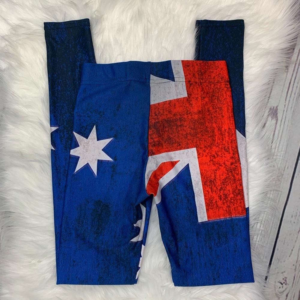 Designer GearBunch Australian Flag Print Leggings size XS Size 26" / US 2 / IT 38 - 5 Thumbnail