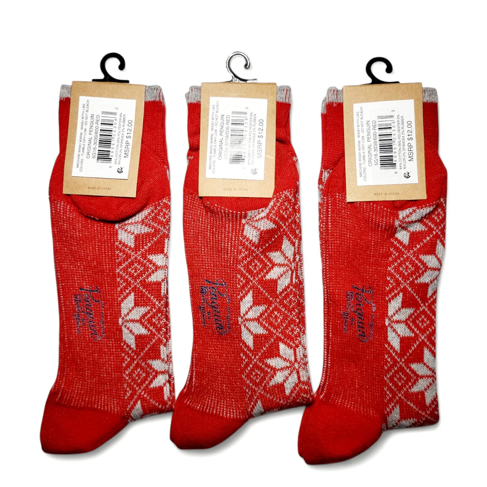 Original Penguin Set of 3 NWT Original Penguin Fair Isle Combed Cotton Socks Size ONE SIZE - 6 Thumbnail
