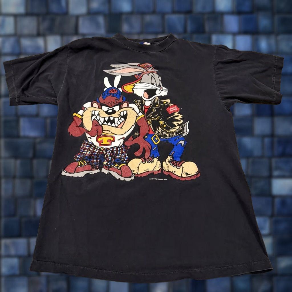 Vintage VINTAGE Looney Tunes Taz & Bugs Bunny Hip Hop T Shirt Front Back Mens Large Size US L / EU 52-54 / 3 - 1 Thumbnail