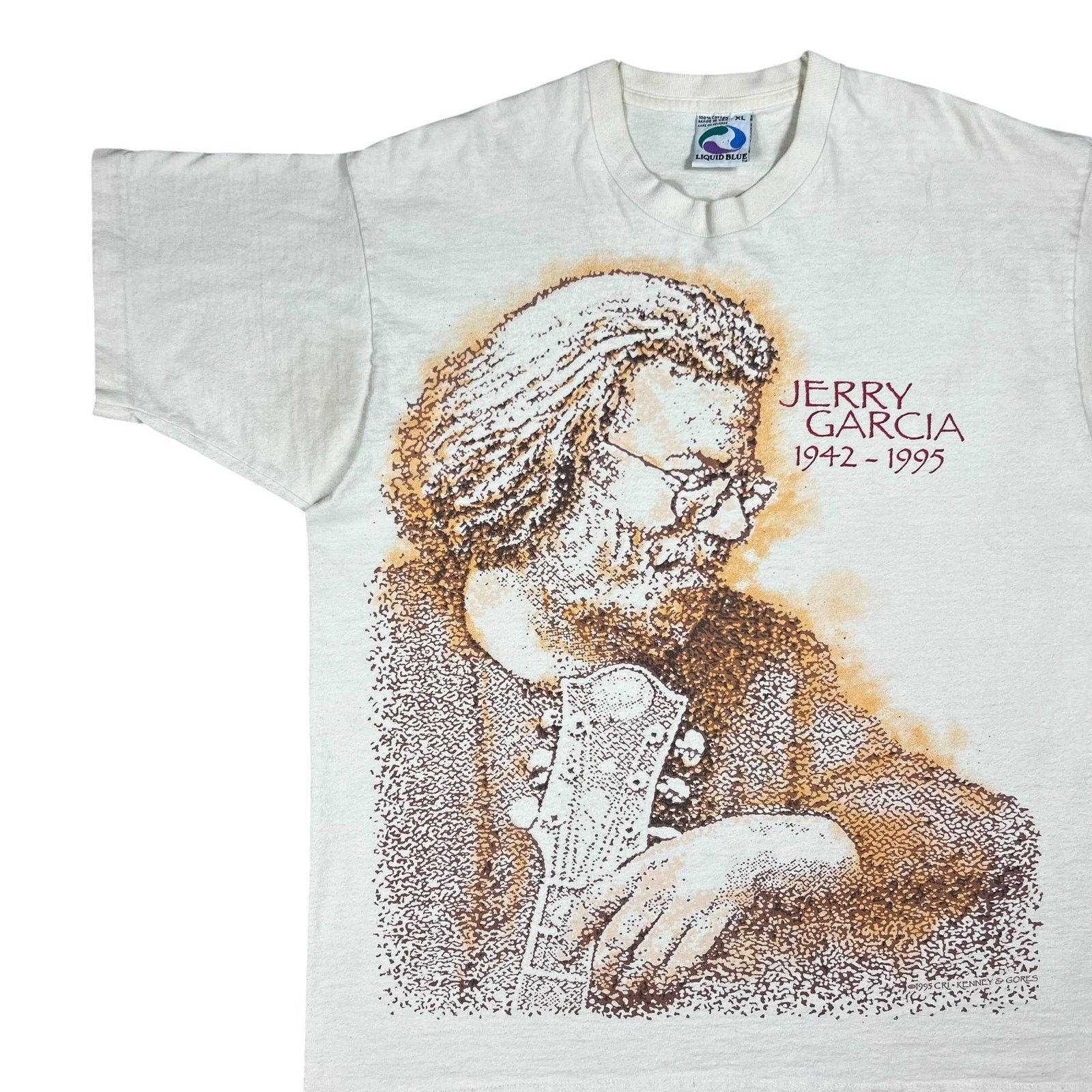 Band Tees × Grateful Dead × Vintage 1995 Liquid Blue Jerry Garcia Grateful Dead AOP band tee Size US XL / EU 56 / 4 - 4 Thumbnail