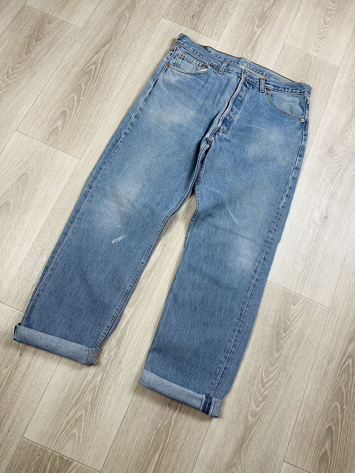 Levi's Vintage 90s Levi’s 501 Denim Jeans 38x32 Made in UK Size US 38 / EU 54 - 1 Thumbnail