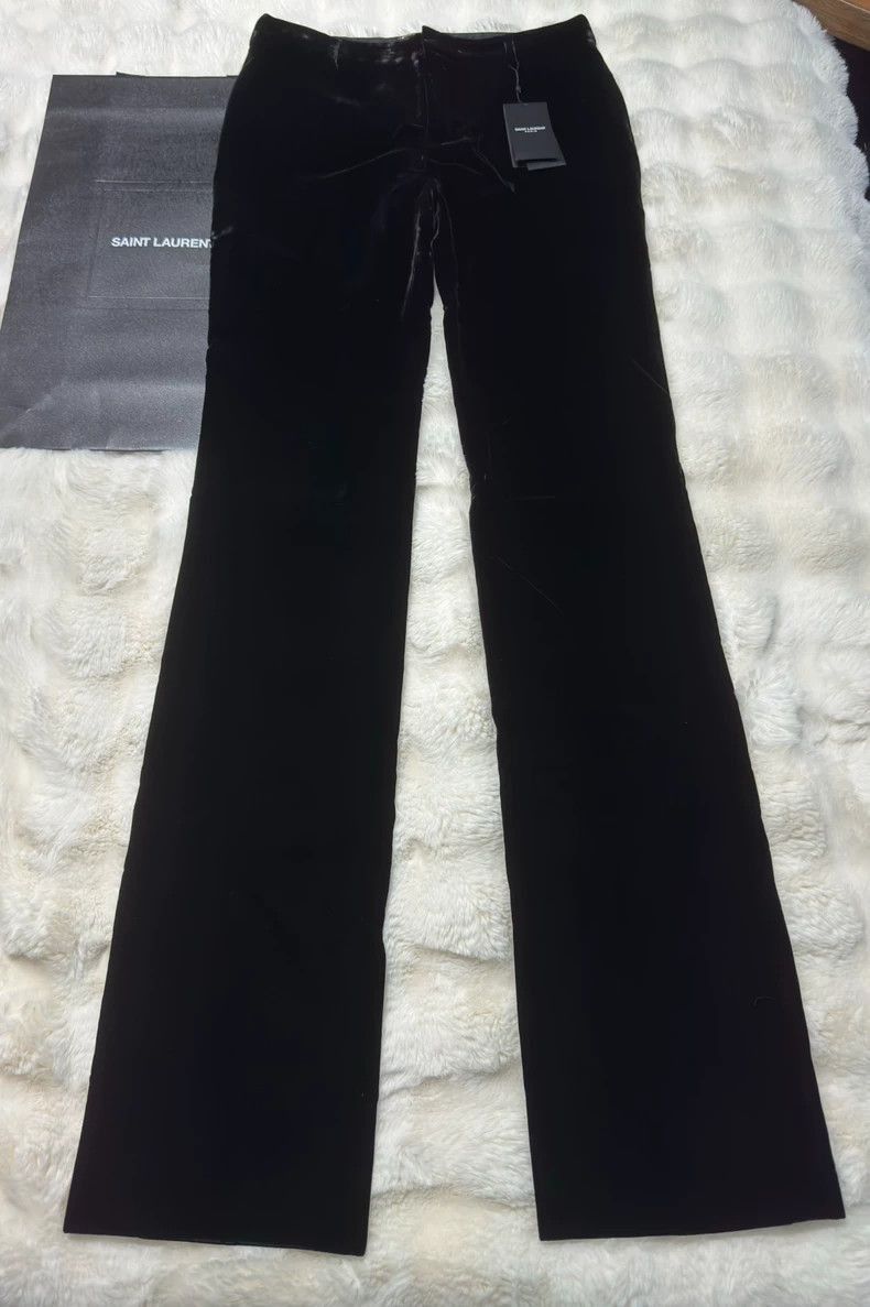 Saint Laurent Paris Saint Laurent Paris Micro brushed velvet trousers-2506 Size US 34 / EU 50 - 1 Thumbnail