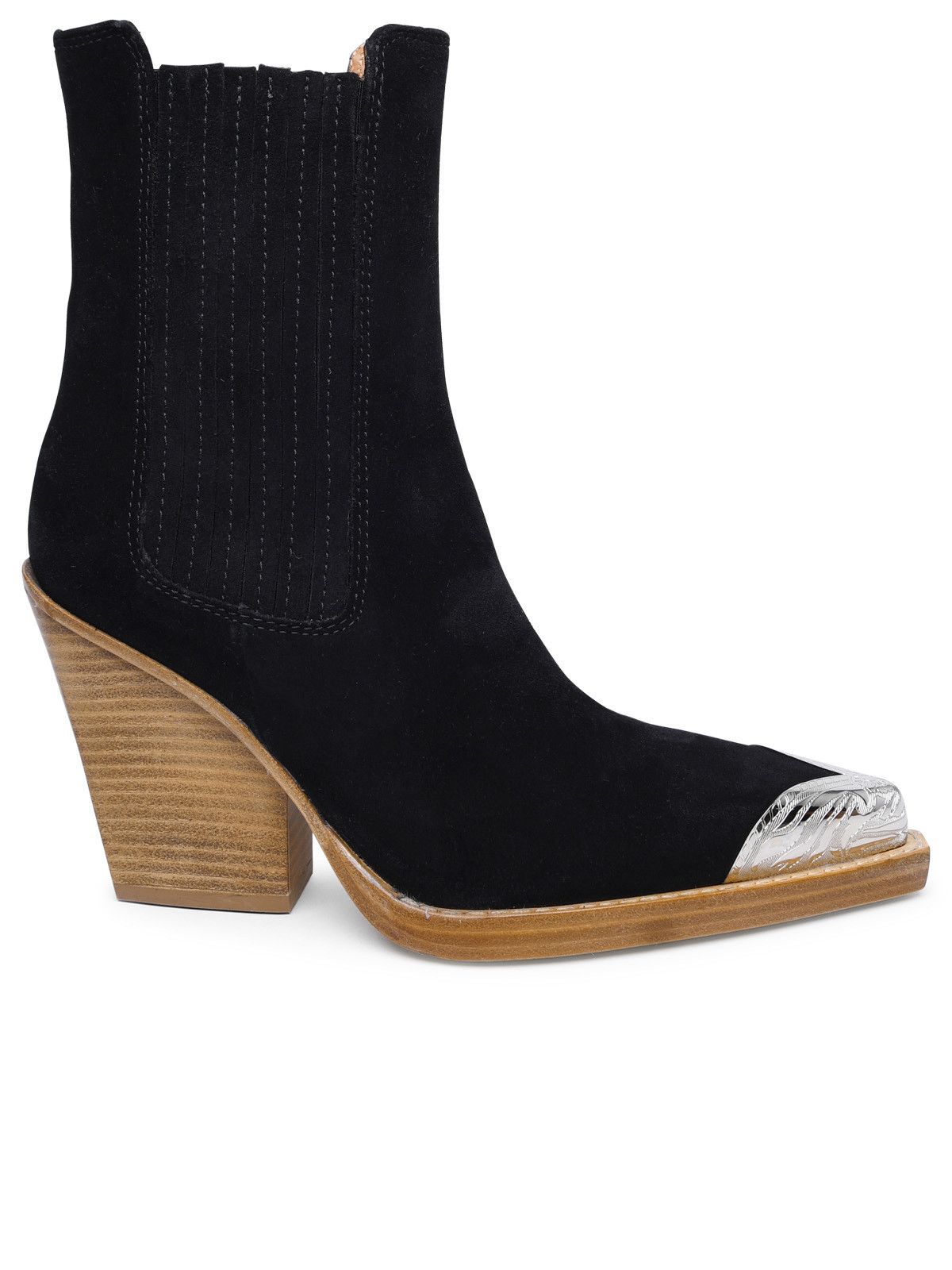 image of Paris Texas 'dallas' Suede Off Black Ankle Boots, Women's (Size 9)