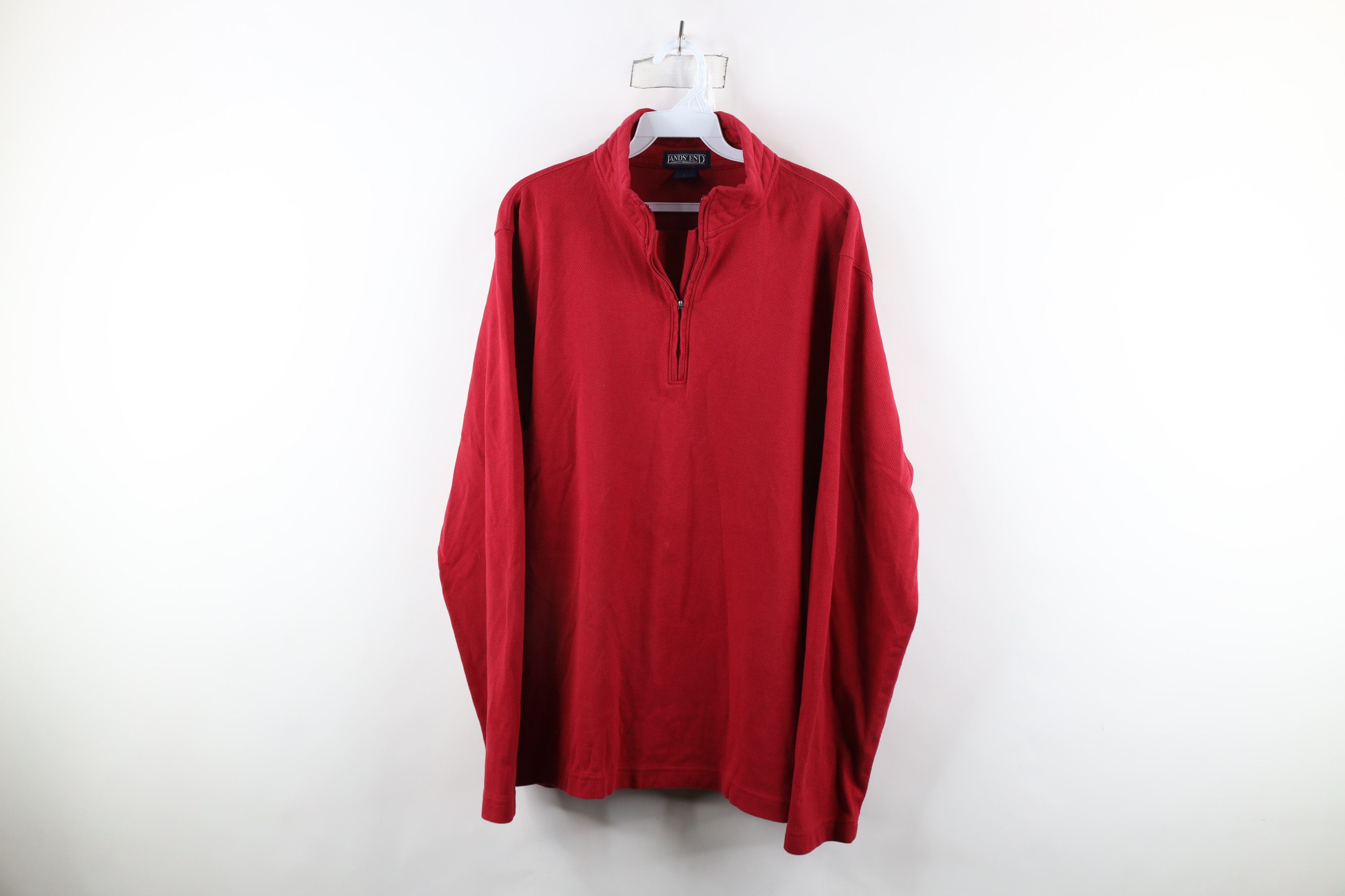 Lands' End × Vintage Vintage Lands End Thermal Knit Half Zip Pullover Sweater Size US L / EU 52-54 / 3 - 1 Thumbnail