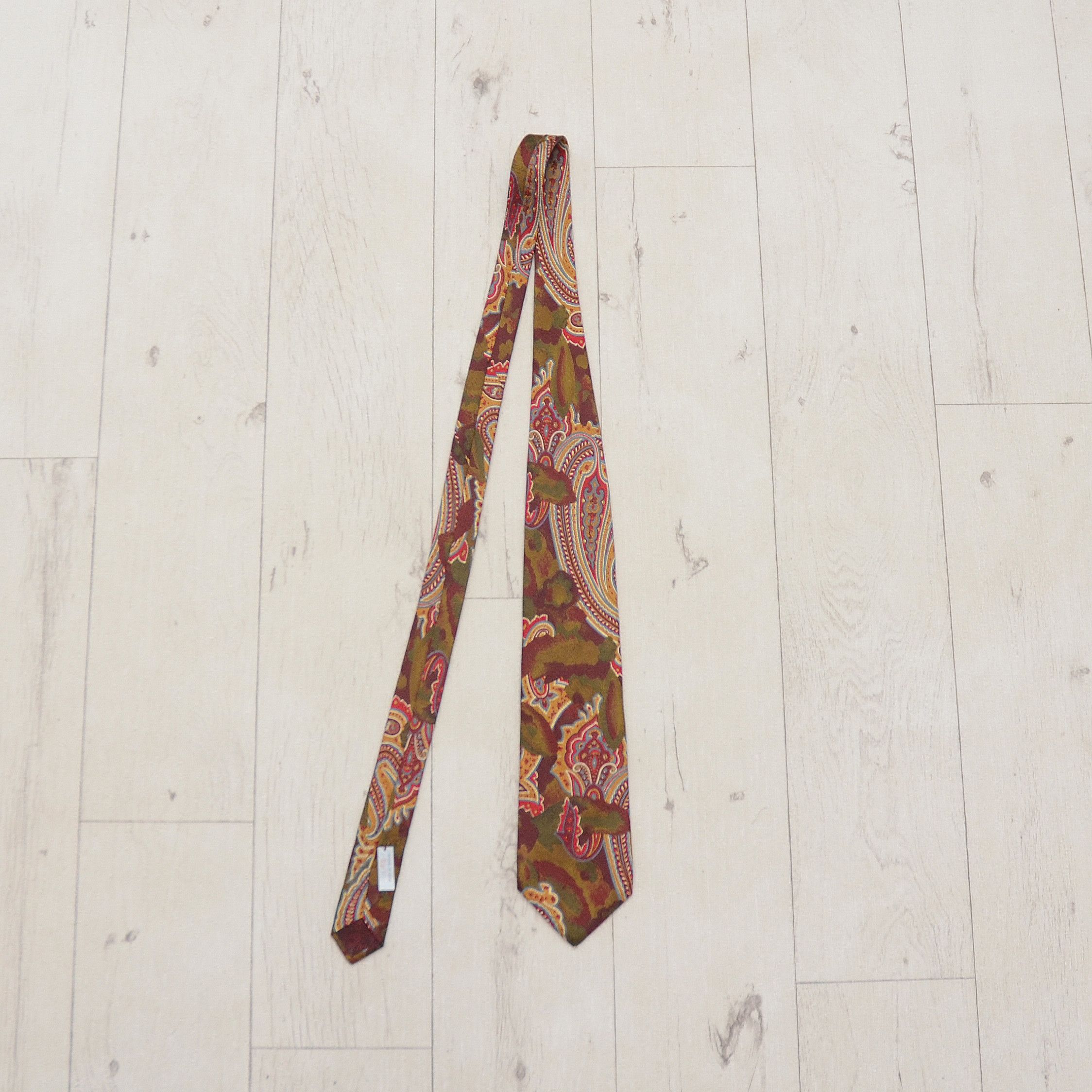 Vintage Vintage Tie CARNAVAL DE VENISE 100% Silk Floral Boho 70's Size ONE SIZE - 9 Thumbnail