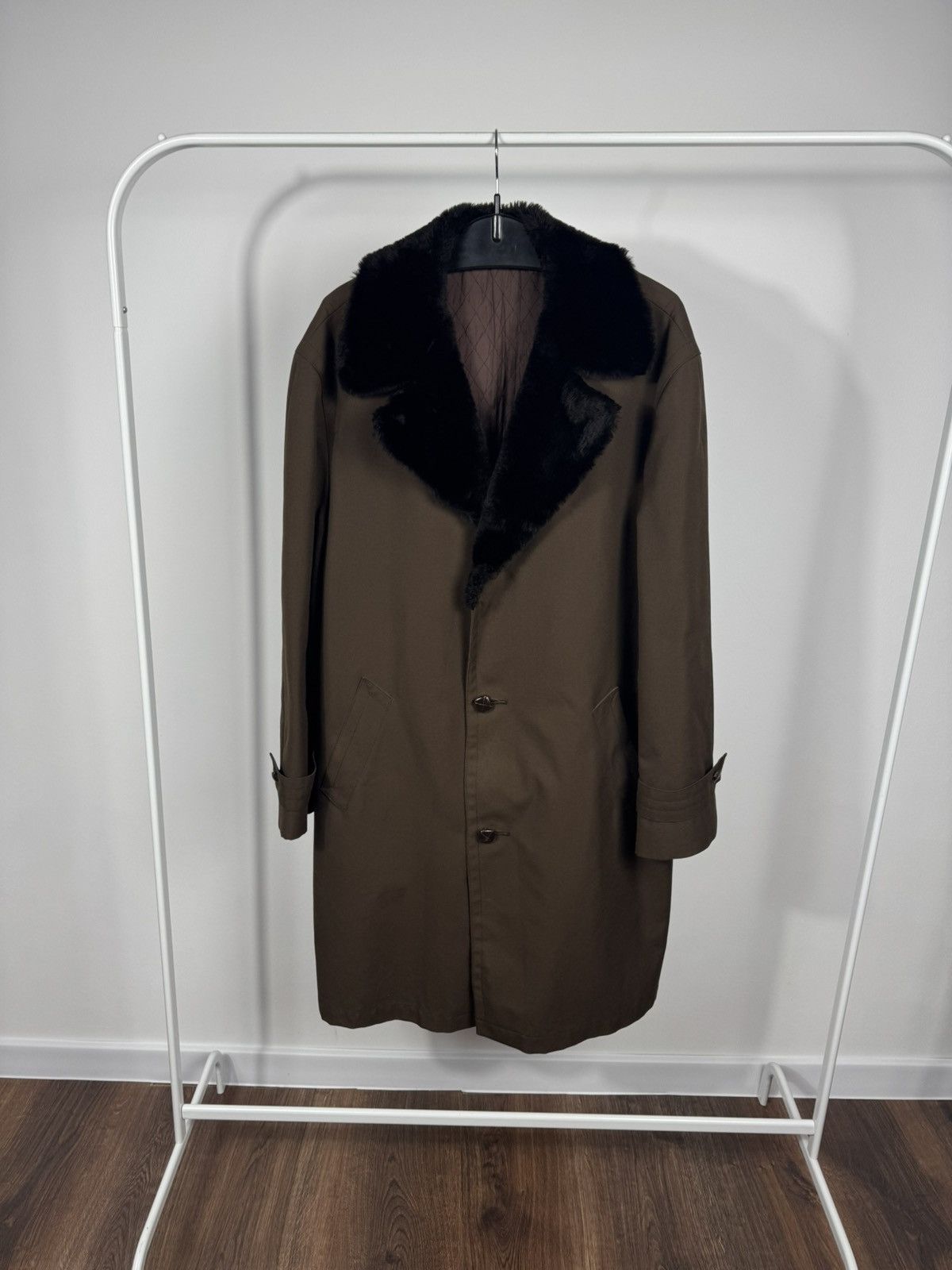 Other Vintage Brown Coat Faux Fur Collar Lined Winter Overcoat L Size US L / EU 52-54 / 3 - 1 Thumbnail