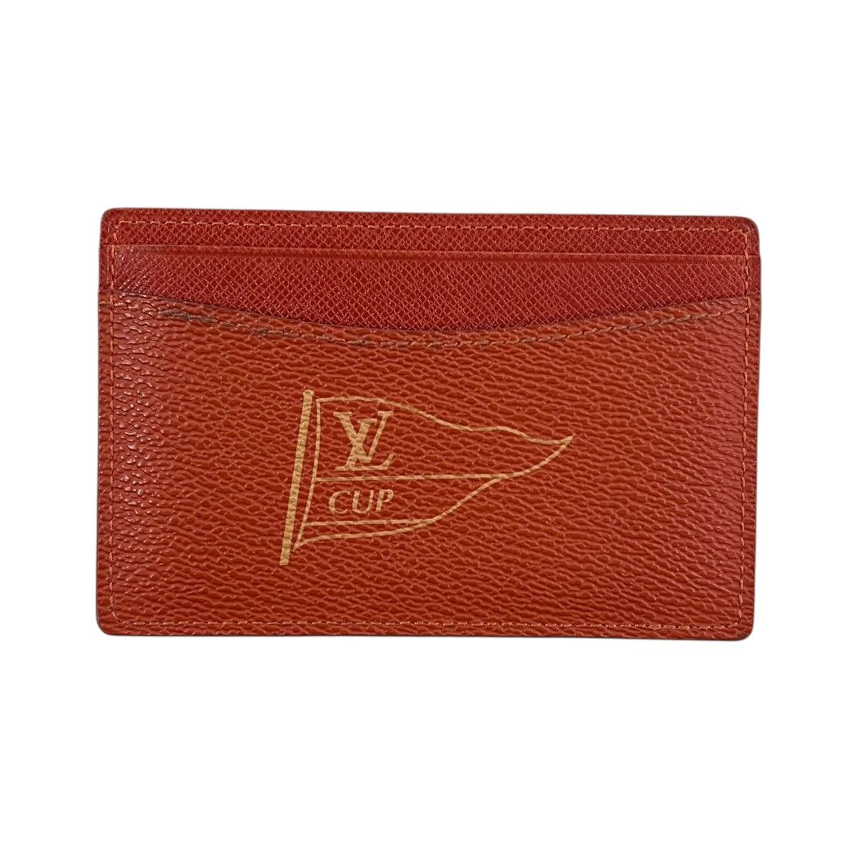 Pre-owned Louis Vuitton America's Cup Card Holder Wallet In Red