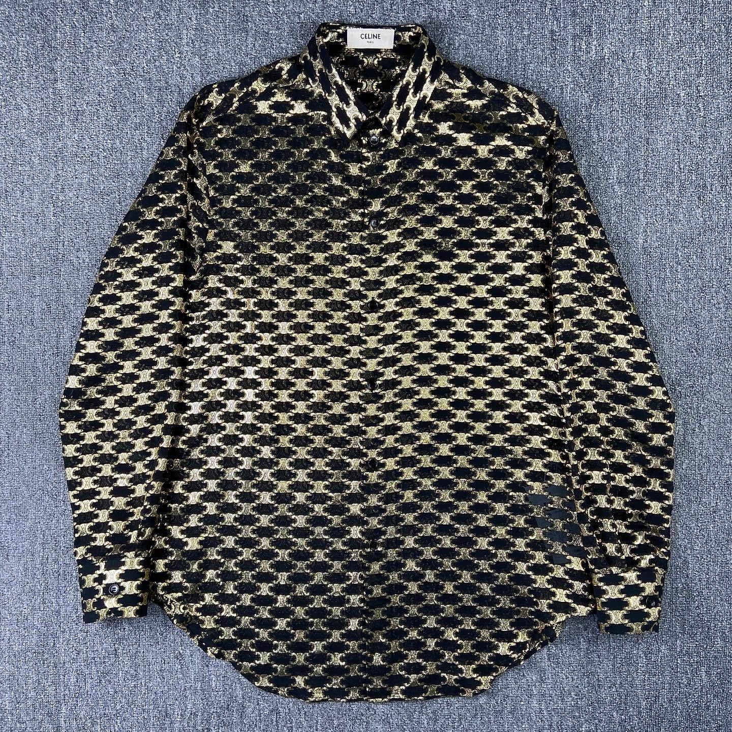 Celine Celine Triomphe Metallic Silk Shirt Size 38 Size S / US 4 / IT 40 - 1 Thumbnail