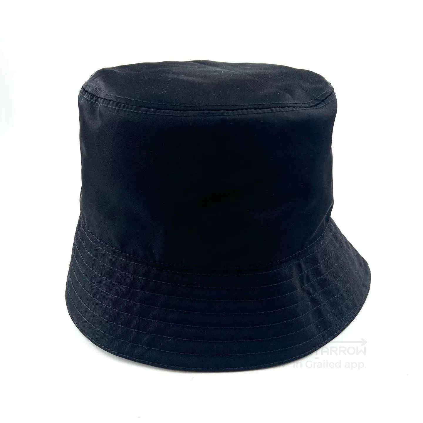 Prada Prada Black Nylon Triangle Logo Bucket Hat. Size ONE SIZE - 2 Thumbnail