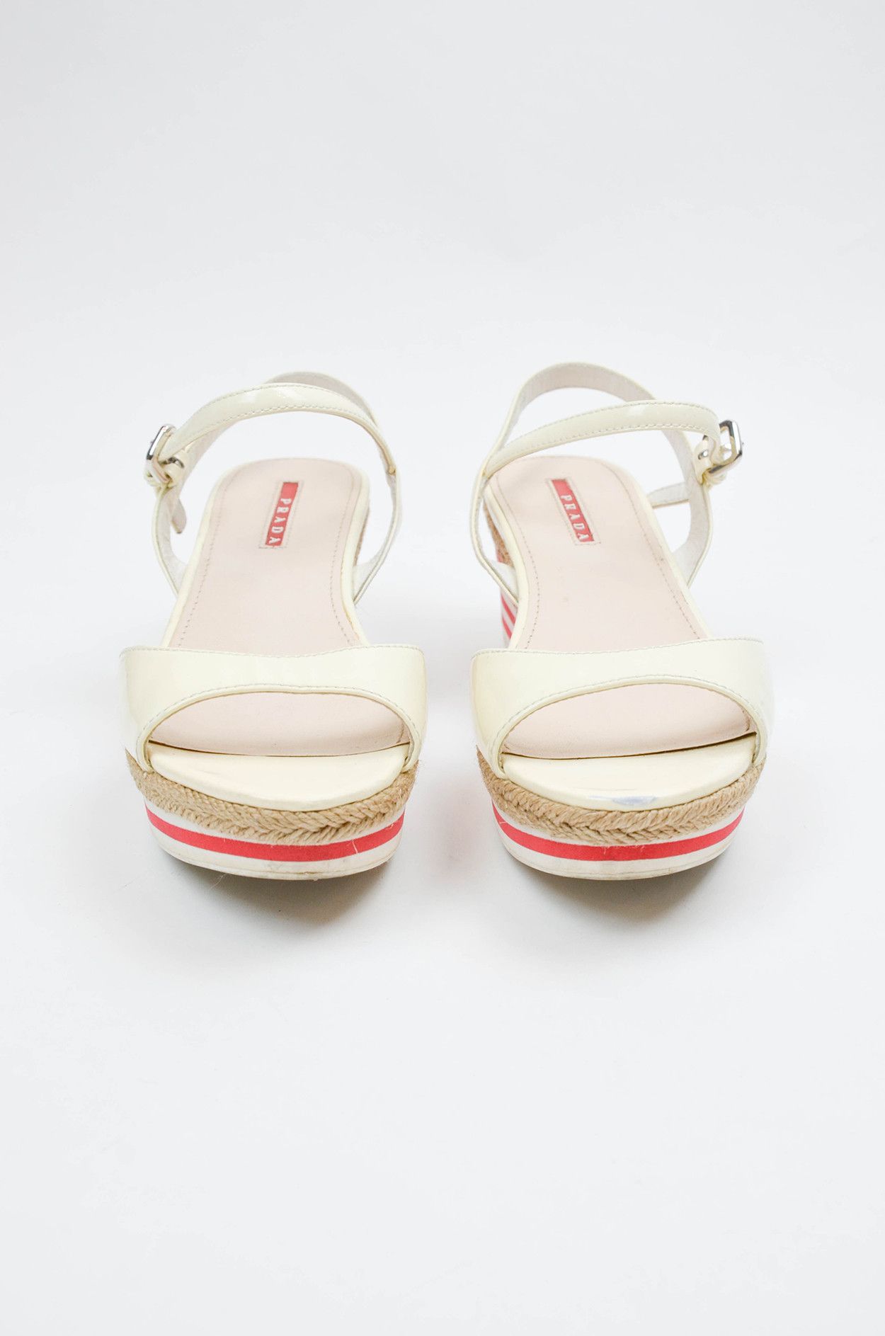 Prada Prada Linea Rossa Beige Leather Wedges Platform Size 38.5 Size US 7.5 / IT 37.5 - 3 Thumbnail