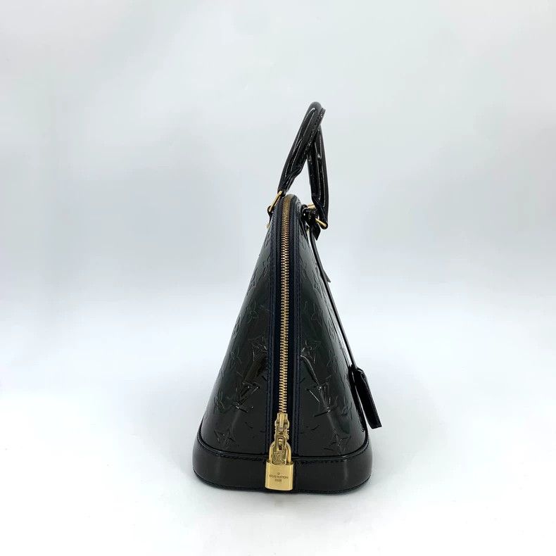 Louis Vuitton Louis Vuitton Black lacquer logo presbyopic embossed handb Size ONE SIZE - 4 Thumbnail
