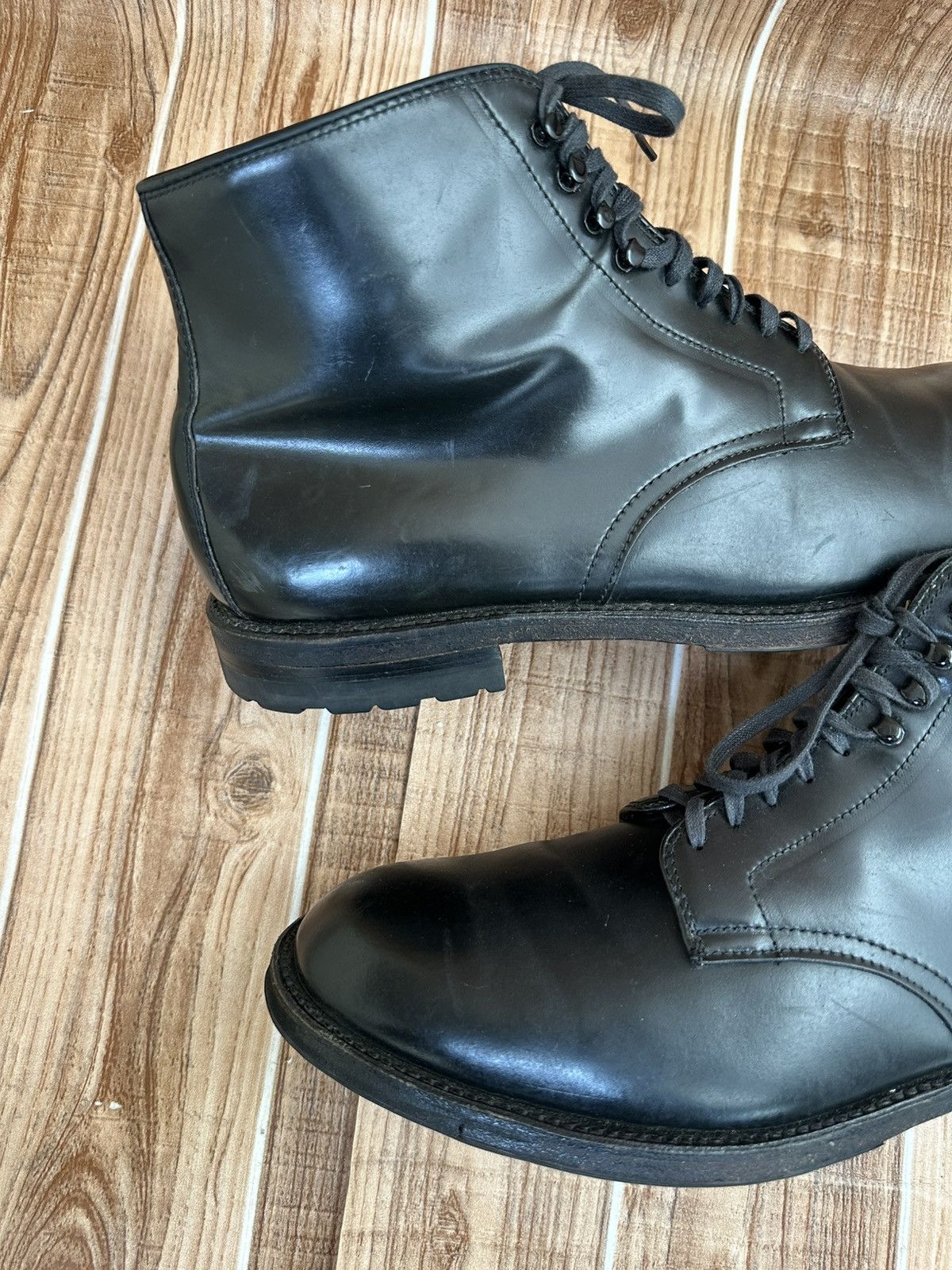Alden Alden Black Shell Cordovan Leather Boots with Commando Sole Size US 10.5 / EU 43-44 - 11 Thumbnail