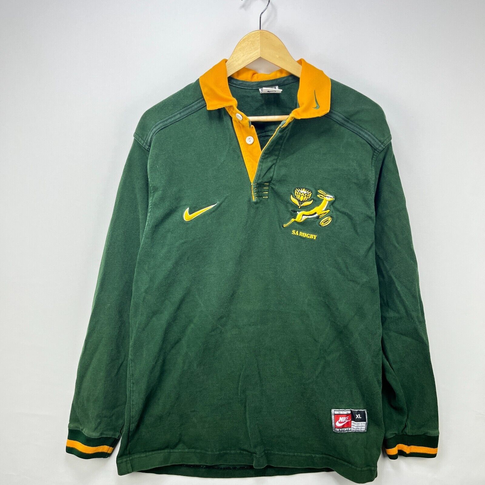 Nike × Vintage Vintage 90s Nike South Africa Springboks Rugby Jersey XL Size US XL / EU 56 / 4 - 1 Thumbnail