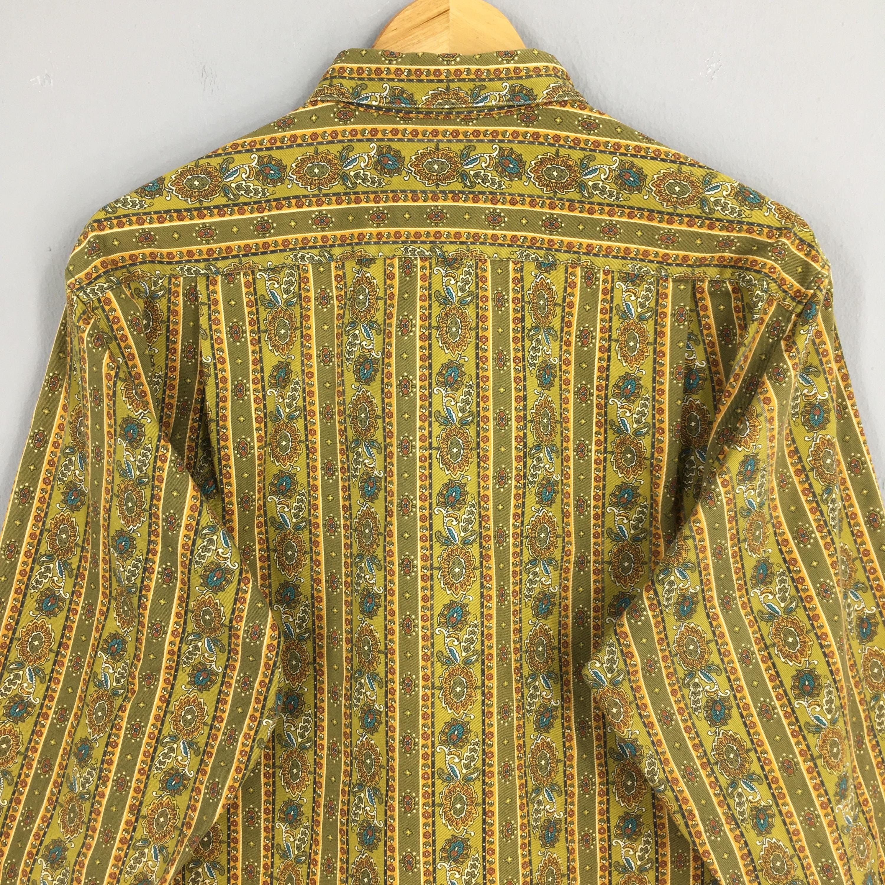 Flannel × Vintage Vintage Abstract Green Floral Casual Flannel Shirt Large Size US L / EU 52-54 / 3 - 8 Thumbnail