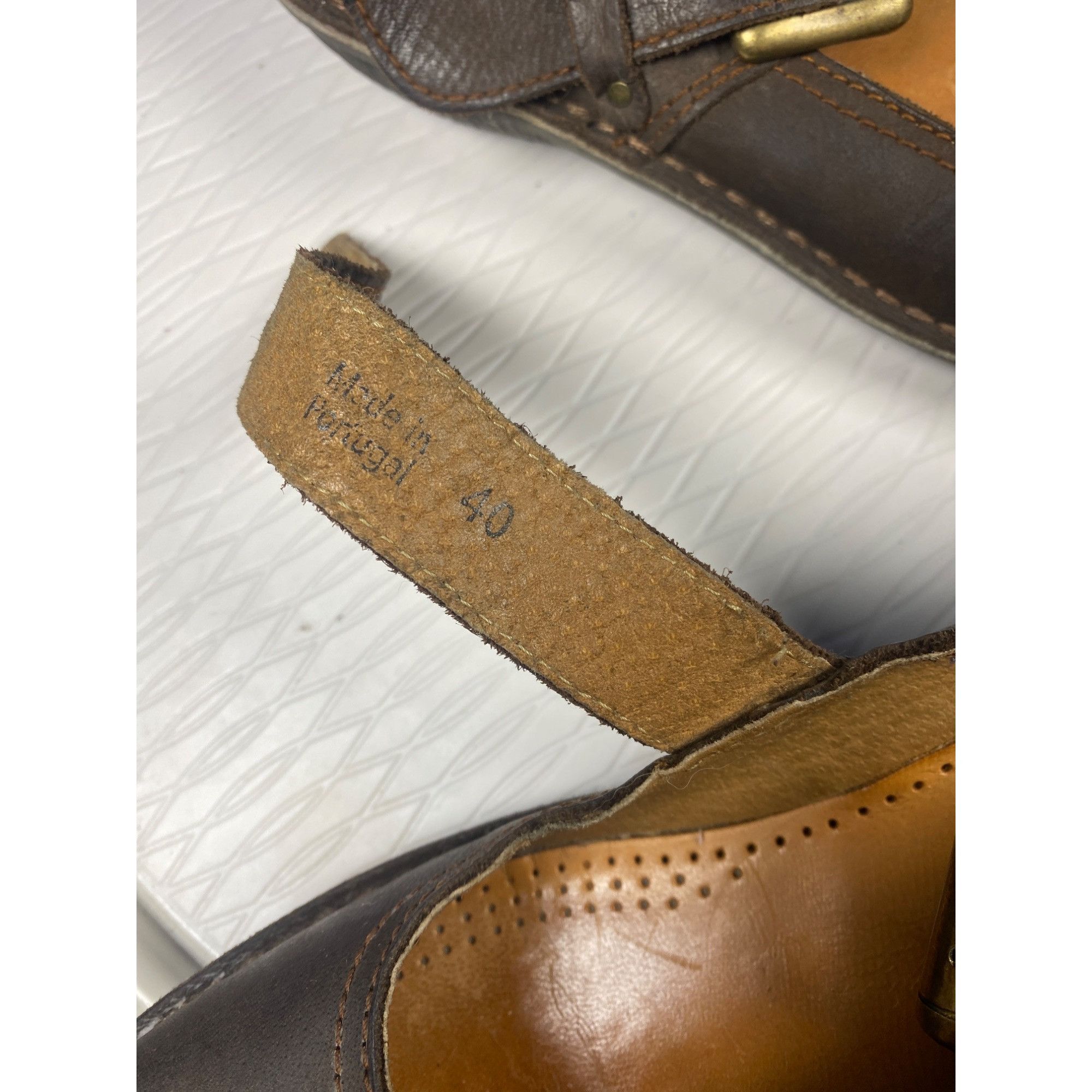 Other Weinbrenner‎ Brown Leather Buckle Strap Shoe Boho Cottage Pr Size US 10 / IT 40 - 9 Thumbnail