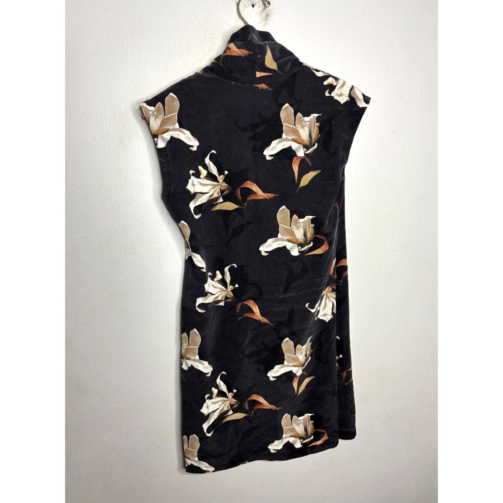 Allsaints All Saints Floral Draped Dress Womens Size 6 Mink Silk Sleeveless Short Dress 8/10 Casual Party/Cocktail Travel Vintage No 5337 Size M / US 6-8 / IT 42-44 - 6 Thumbnail