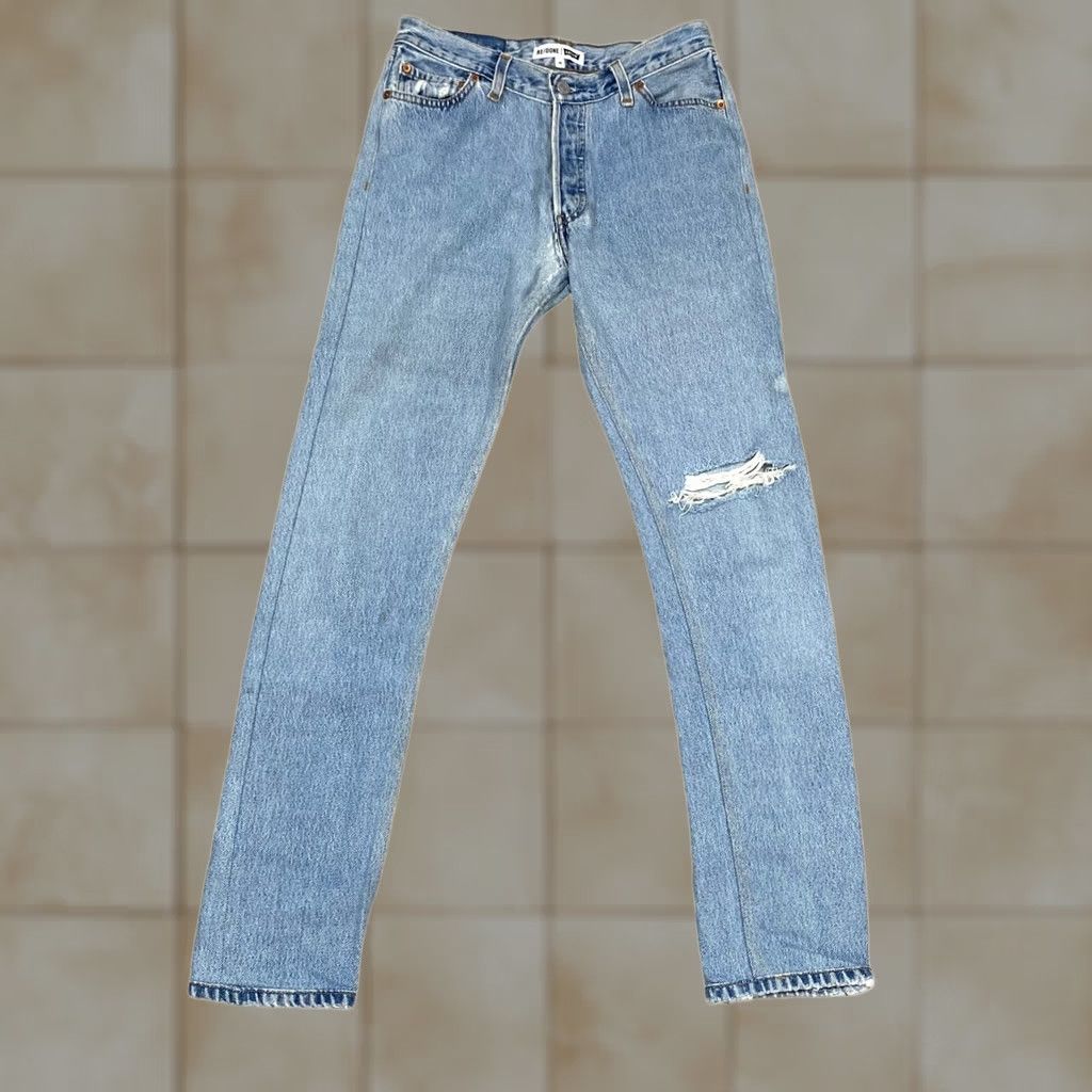 RE/DONE VINTAGE Levi's Re/Done High Rise Slim Straight Leg Jeans Women 24 Blue Jeans Womens 24 Regular Straight Size 42" / US 20 - 1 Thumbnail