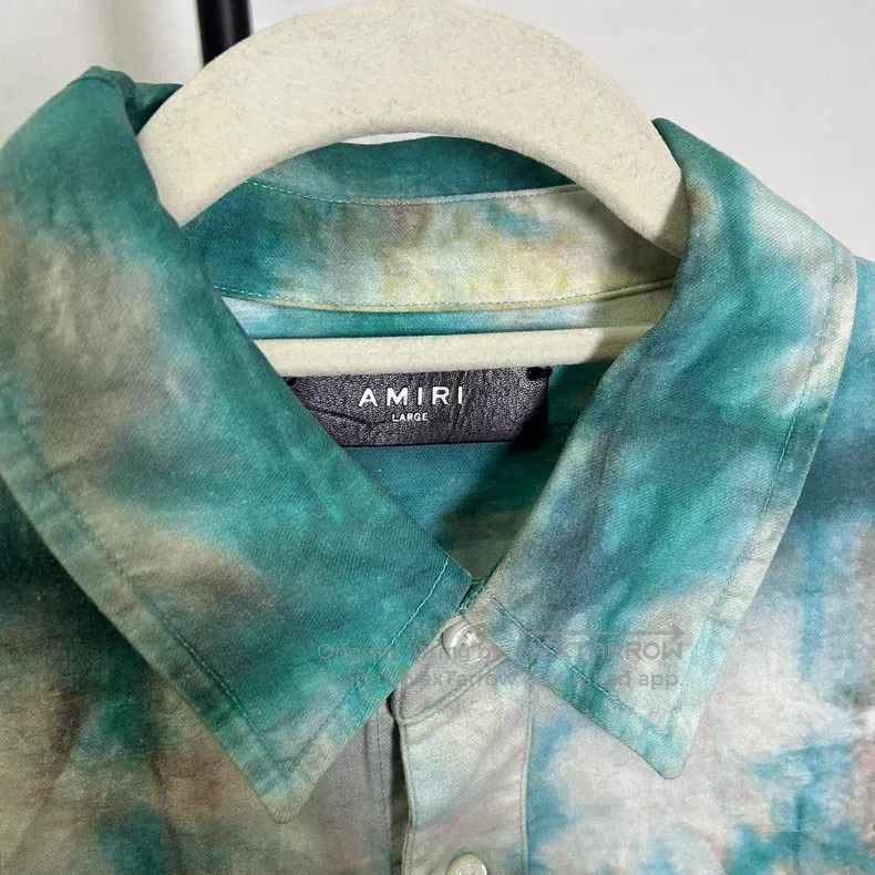 Amiri Amiri Green checkered tie-dye shirt Size US L / EU 52-54 / 3 - 2 Thumbnail