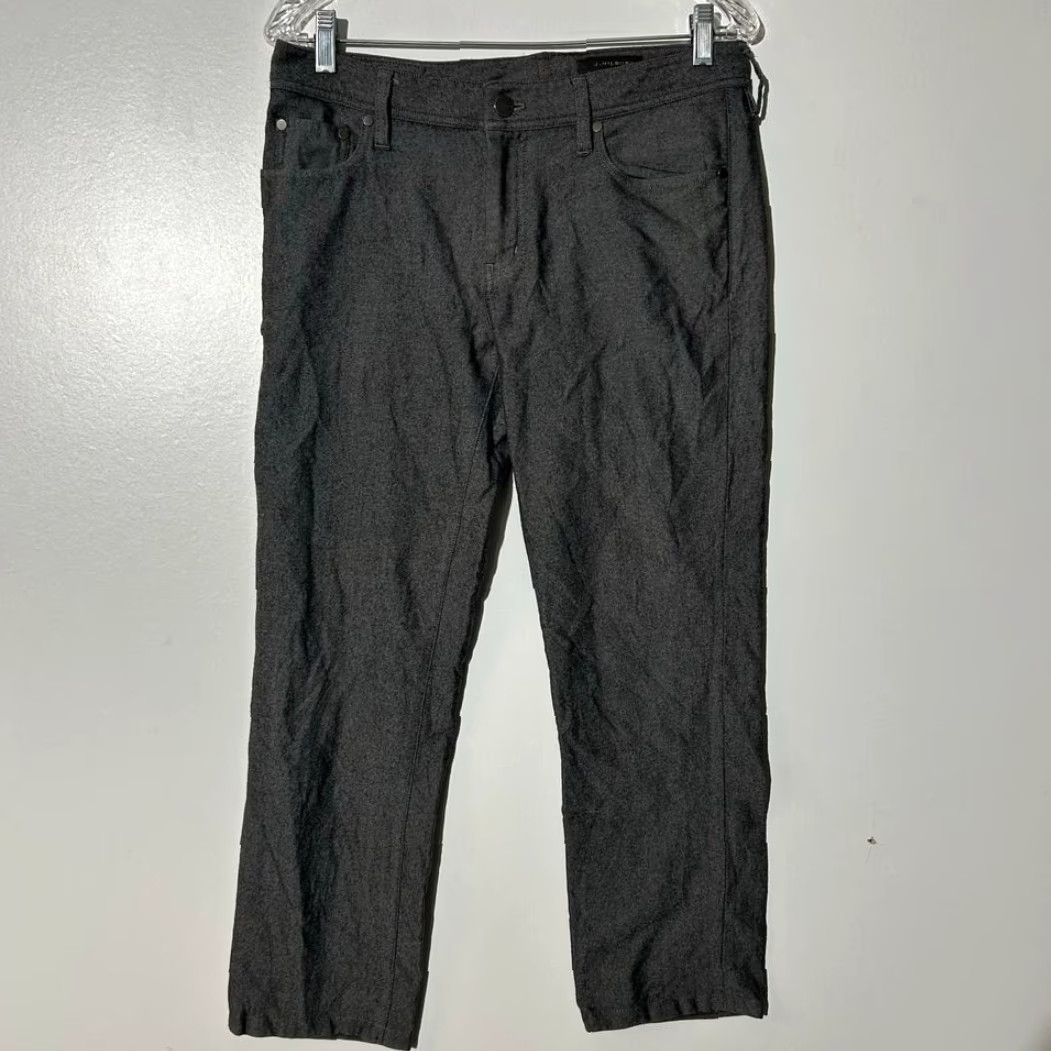 Vintage J. Hilburn Mens Gray 100% Wool 5-Pocket Straight Leg Pants Size 32x27 Size US 32 / EU 48 - 2 Thumbnail