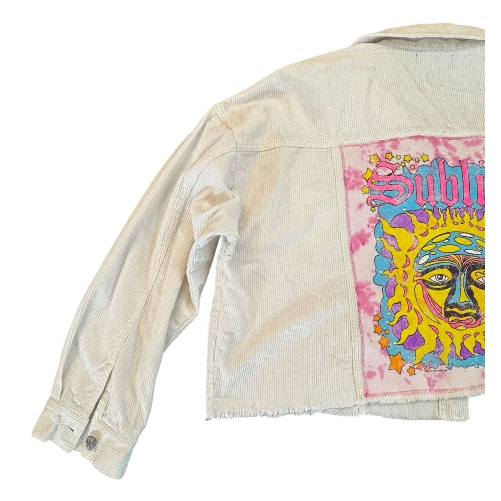 Forever 21 SUBLIME 90s Upcycled Retro Vtg Rhinestone Corduroy Jacket 3X Size 3XL / US 20-22 - 9 Thumbnail