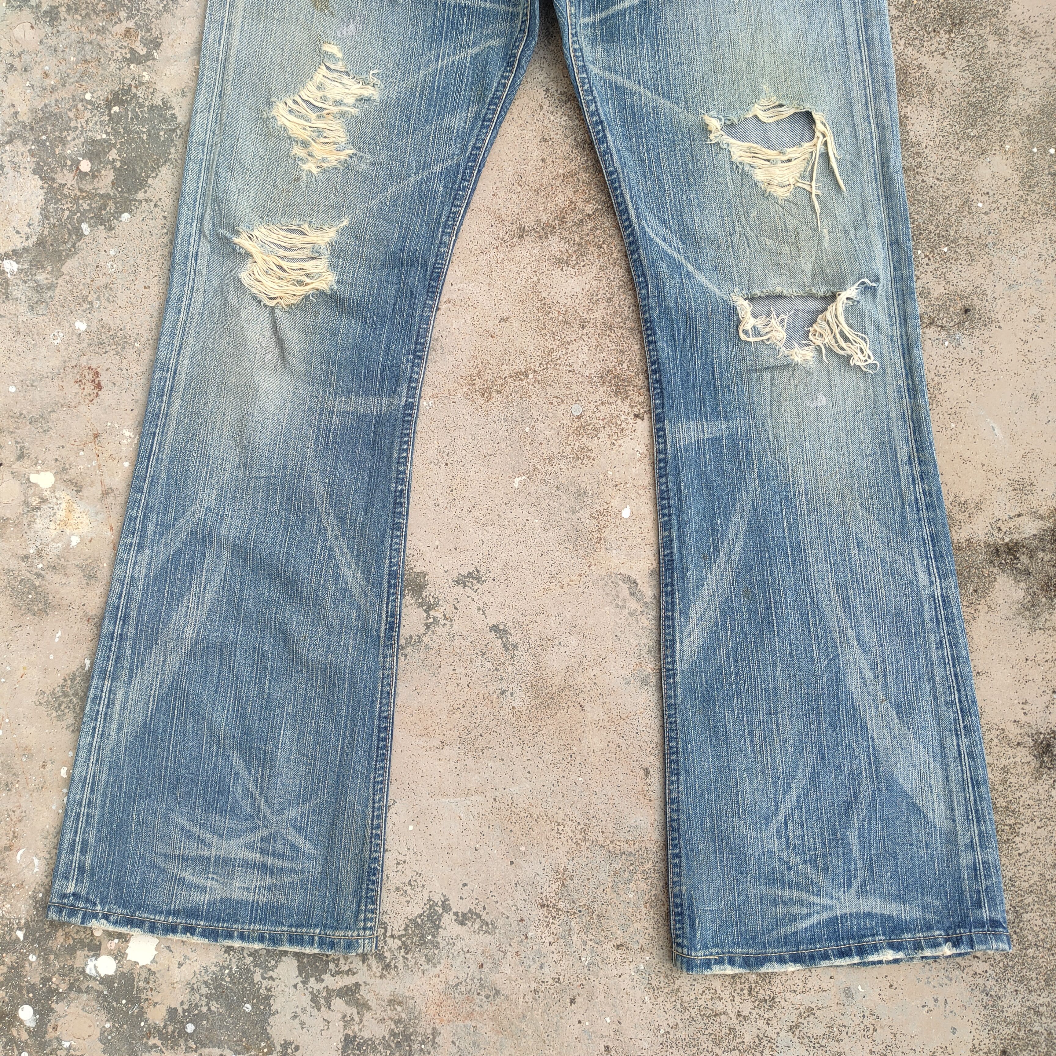 Edwin FLARE VINTAGE EDWIN BOOTCUT RIPPED DENIM JEANS PANTS Size US 35 - 4 Thumbnail