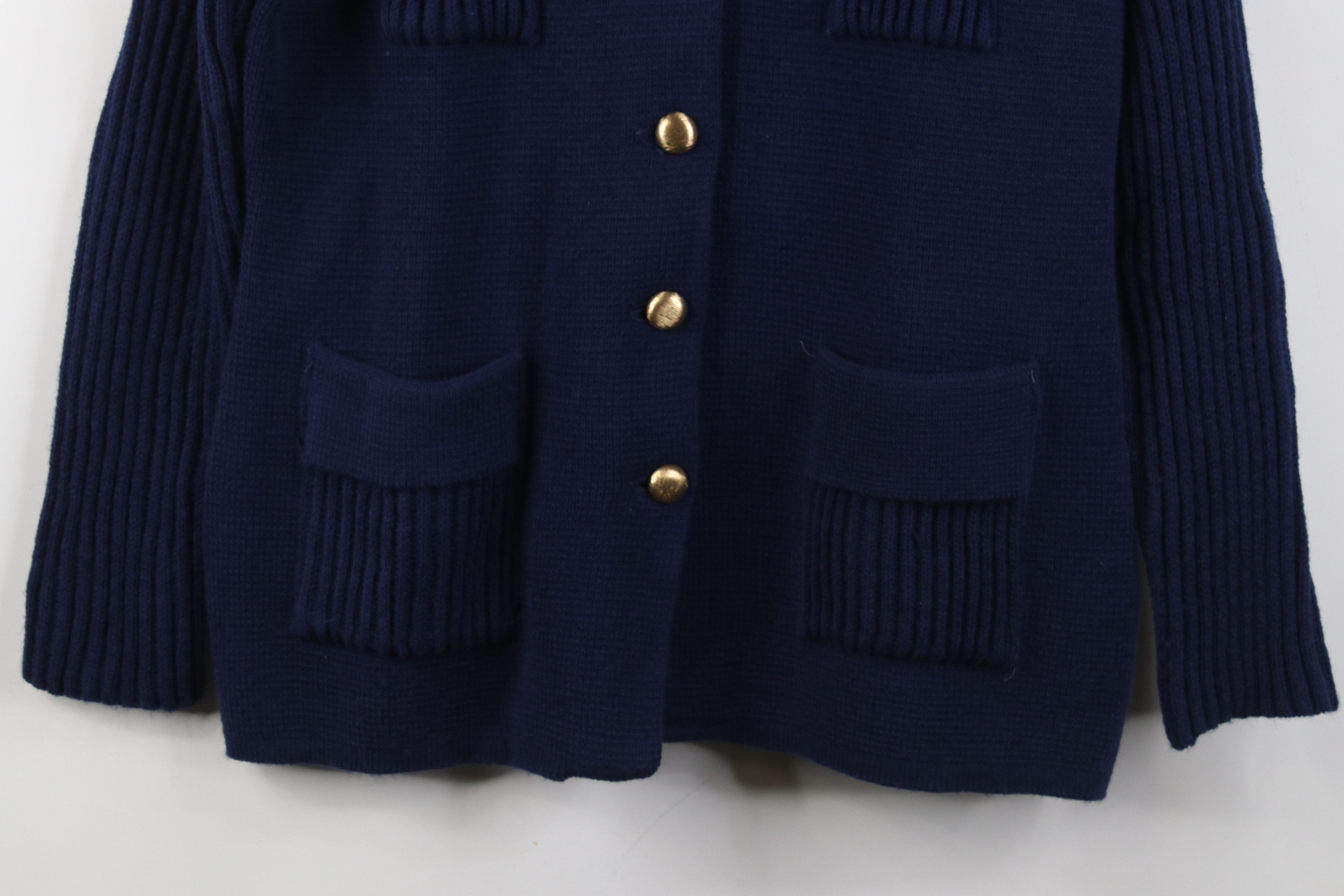 Vintage Vintage 70s Streetwear Ribbed Knit Collared Cardigan Sweater Size XS / US 0-2 / IT 36-38 - 3 Thumbnail