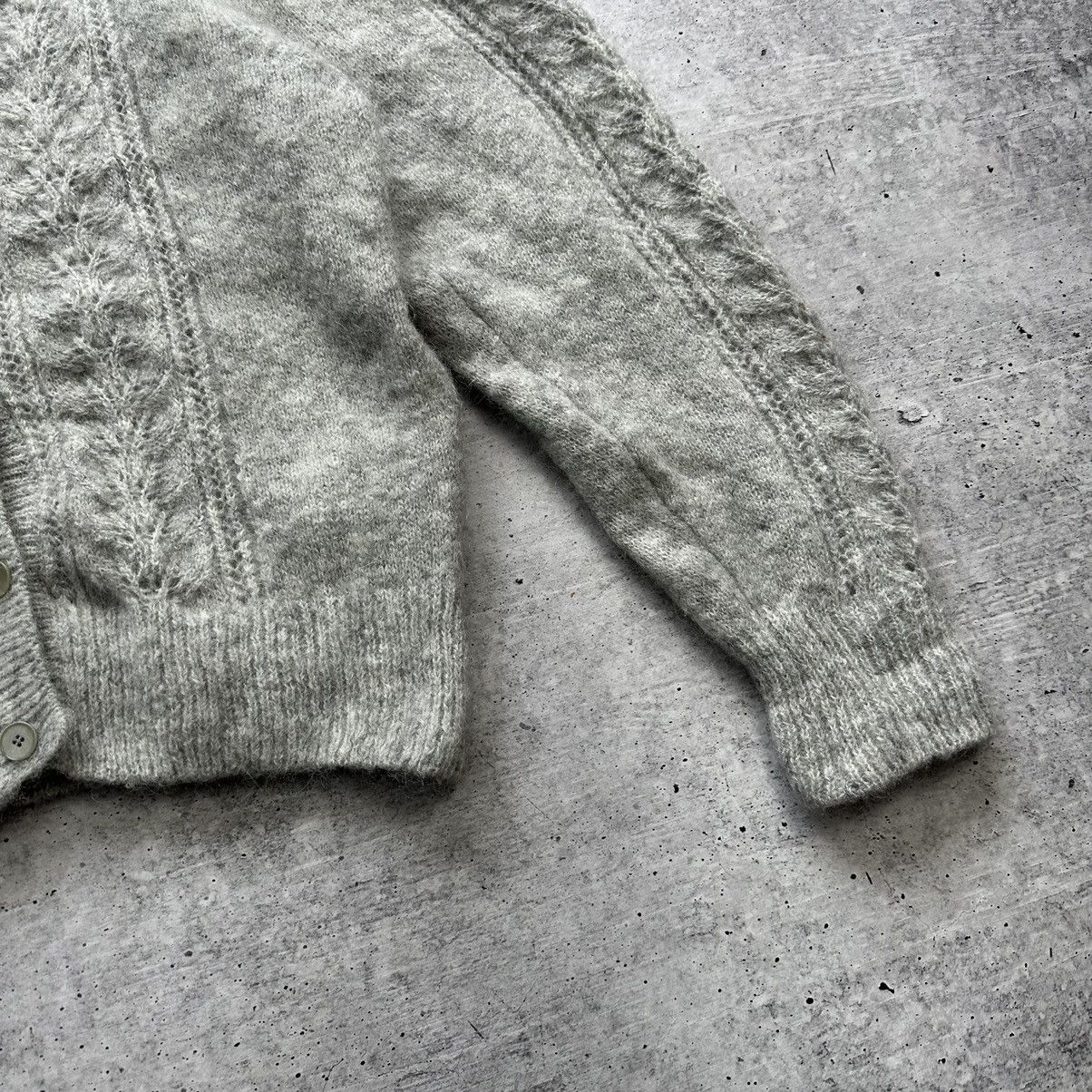 Designer Sandro Brushed Pointelle Knit Cardigan Mohair Wool Size M / US 6-8 / IT 42-44 - 4 Thumbnail
