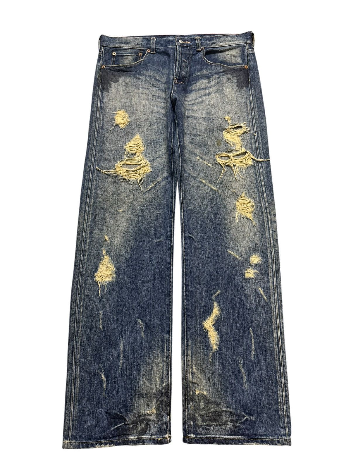 Kapital Vintage 90s Japan Soul Of Freedom Faded Distressed Wide Leg Size US 33 - 1 Thumbnail