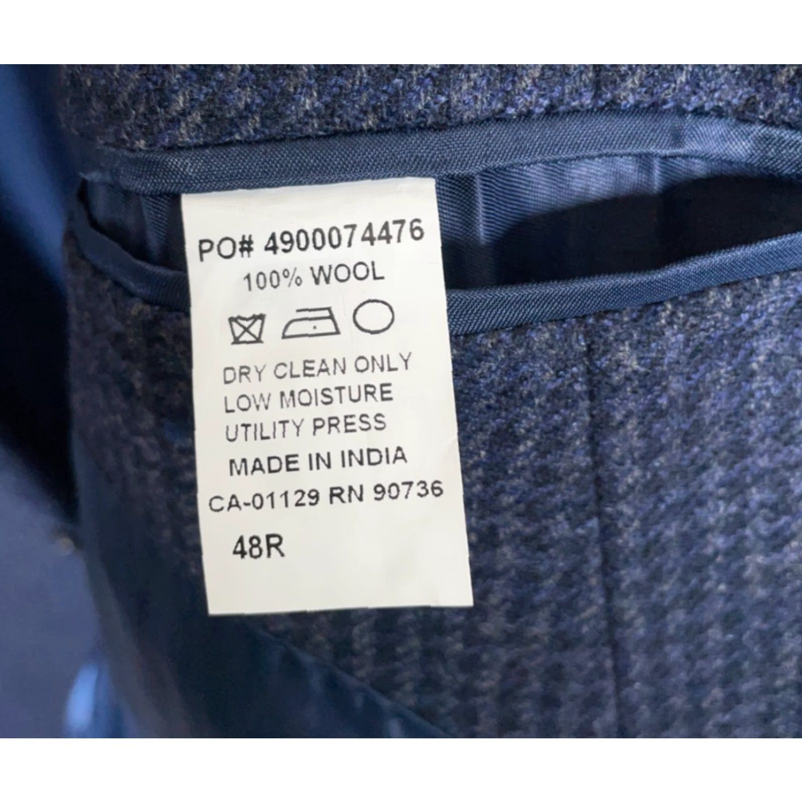 Ralph Lauren Lauren Ralph Lauren Blazer Men 48 Regular Blue Wool Houndstooth Jacket Size 48R - 3 Thumbnail