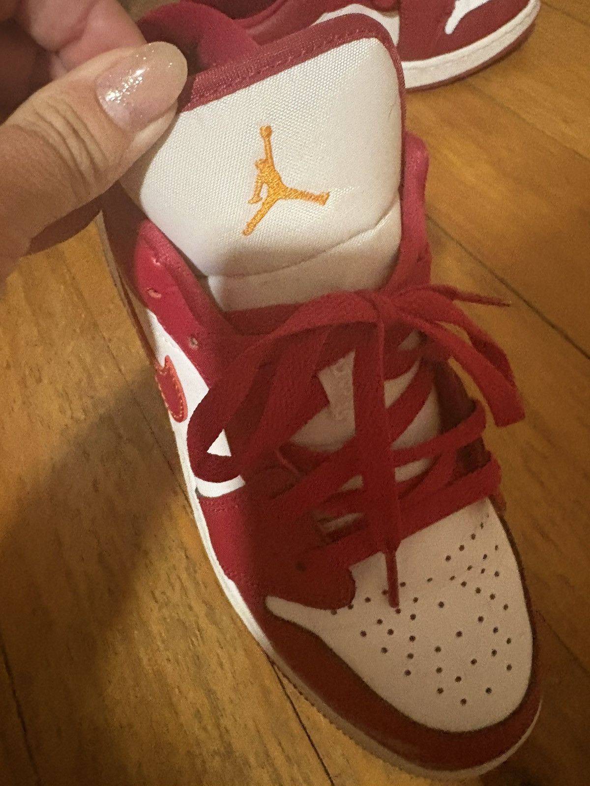 Nike Nike Air Jordan red white sneakers Size US 7 / IT 37 - 2 Thumbnail