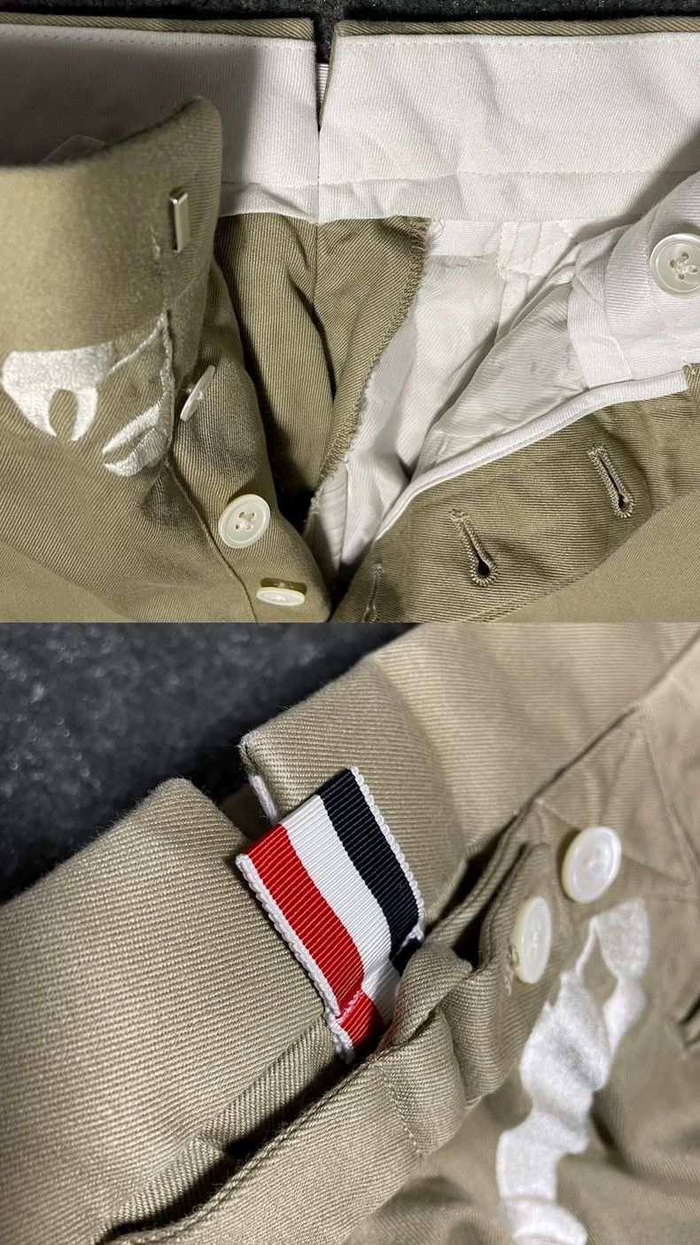 Thom Browne Thom Browne size3 Dragonfly embroidered khaki trousers Size 38S - 6 Thumbnail