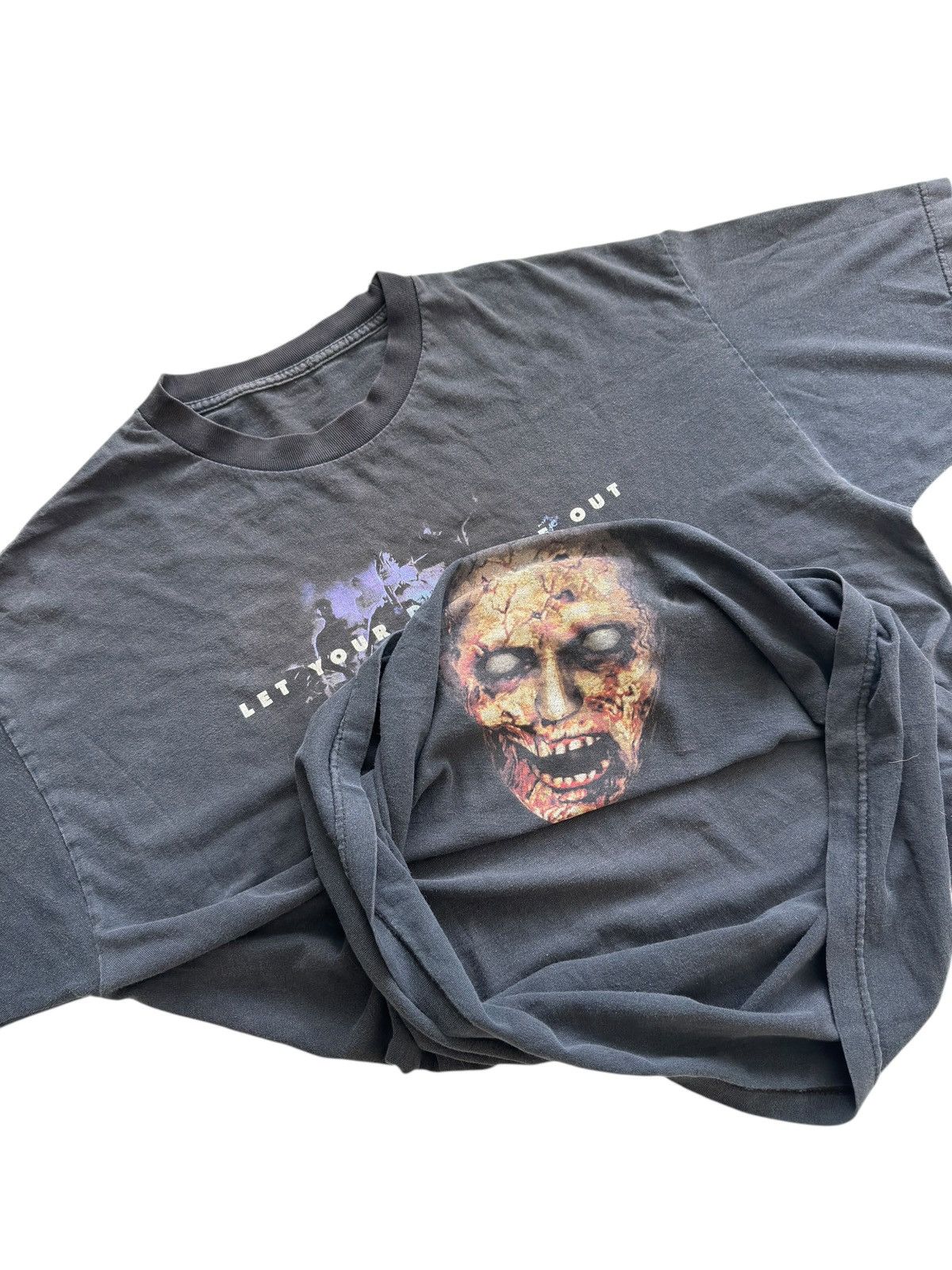 Vintage Resident Evil Reversible Zombie Face Tee Shirt