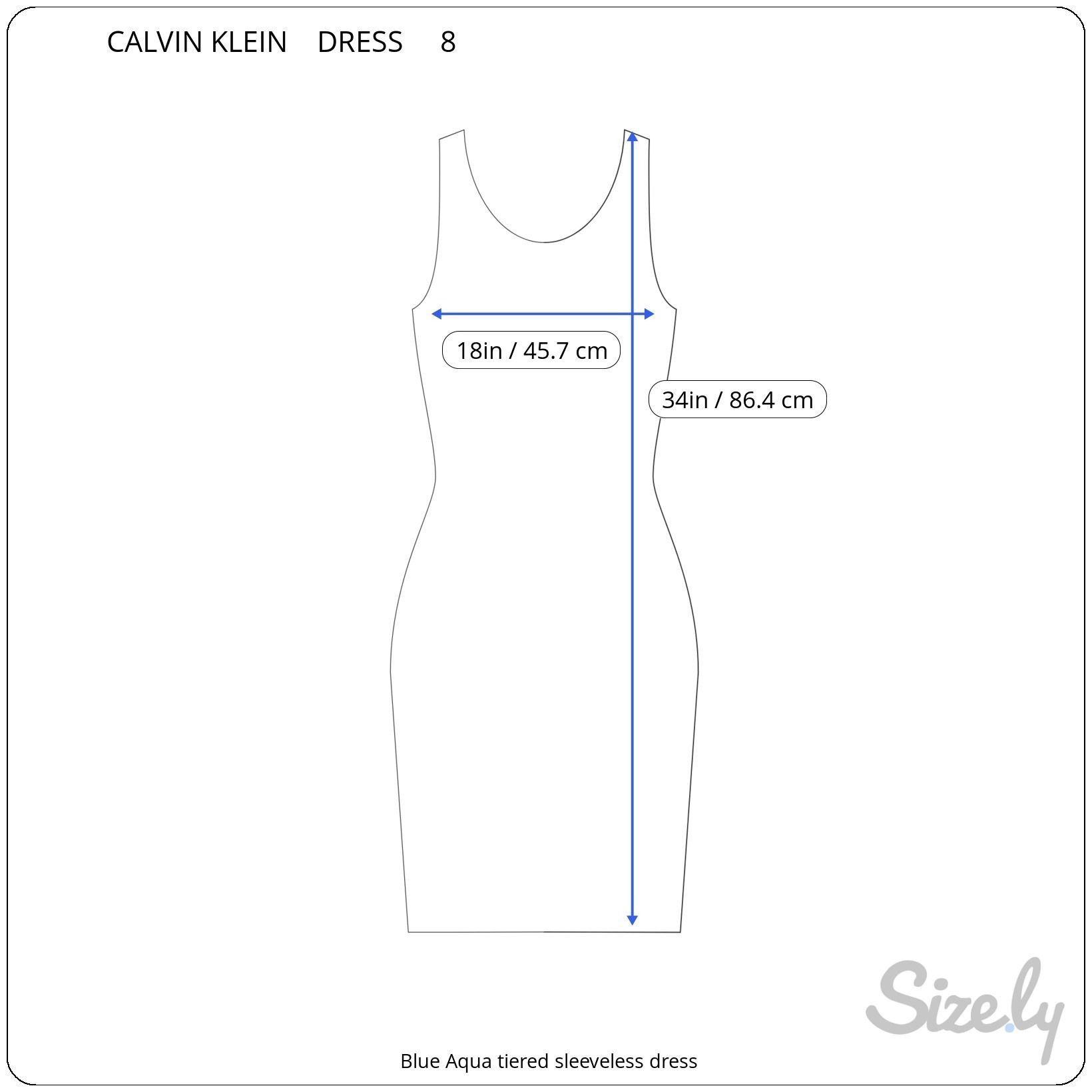 Calvin Klein Calvin Klein Womens Blue Aqua Tiered Sleeveless Dress 8 Size M / US 6-8 / IT 42-44 - 4 Thumbnail