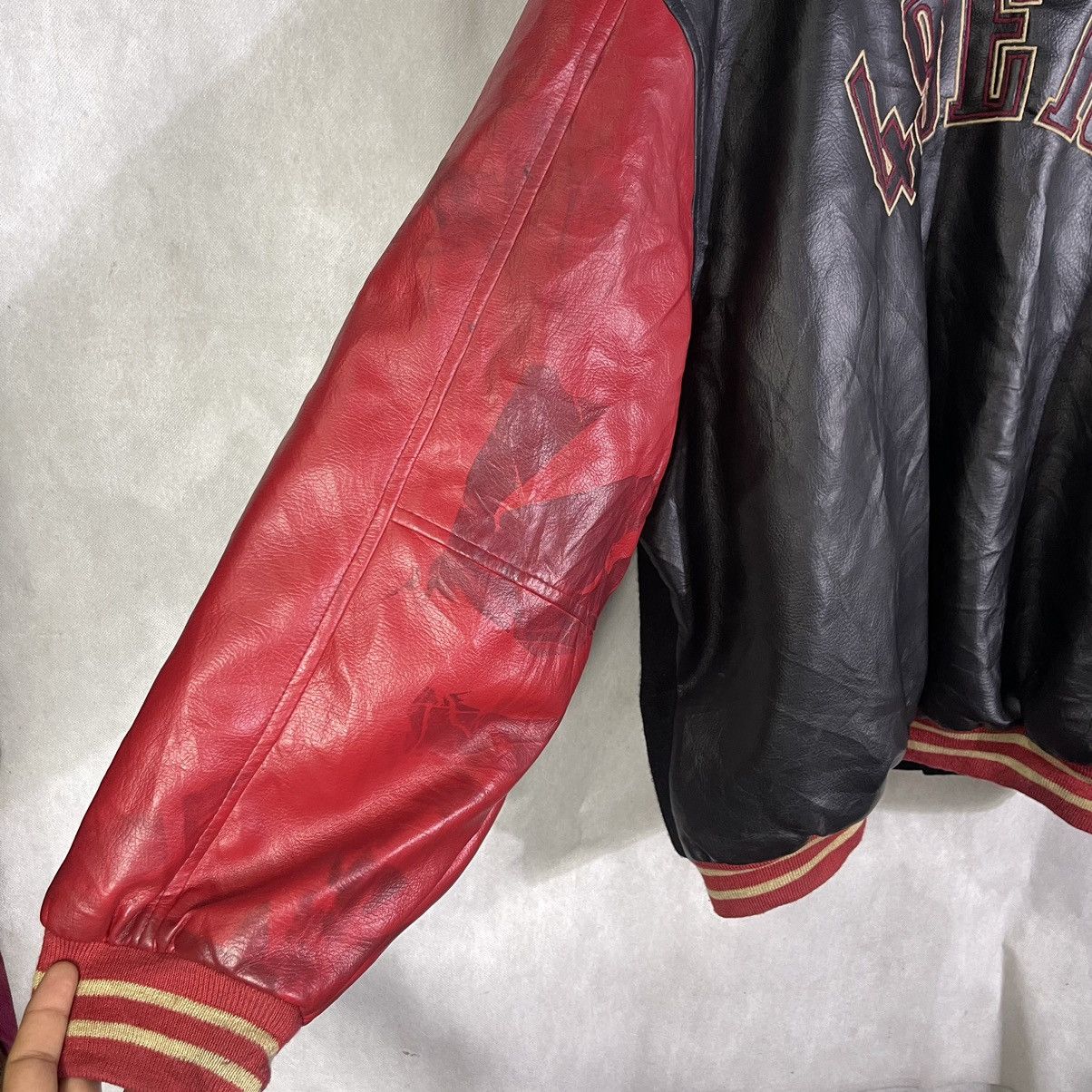 NFL Vintage SF 49ers NFL Embroidery Wool Varsity Leather Jacket Size US XXL / EU 58 / 5 - 6 Thumbnail