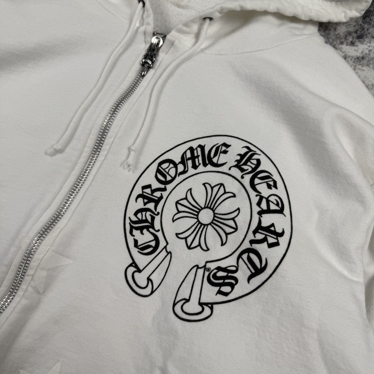 Chrome Hearts Chrome Hearts Vintage Horseshoe ‘White’ Zip Hoodie Size US L / EU 52-54 / 3 - 3 Thumbnail