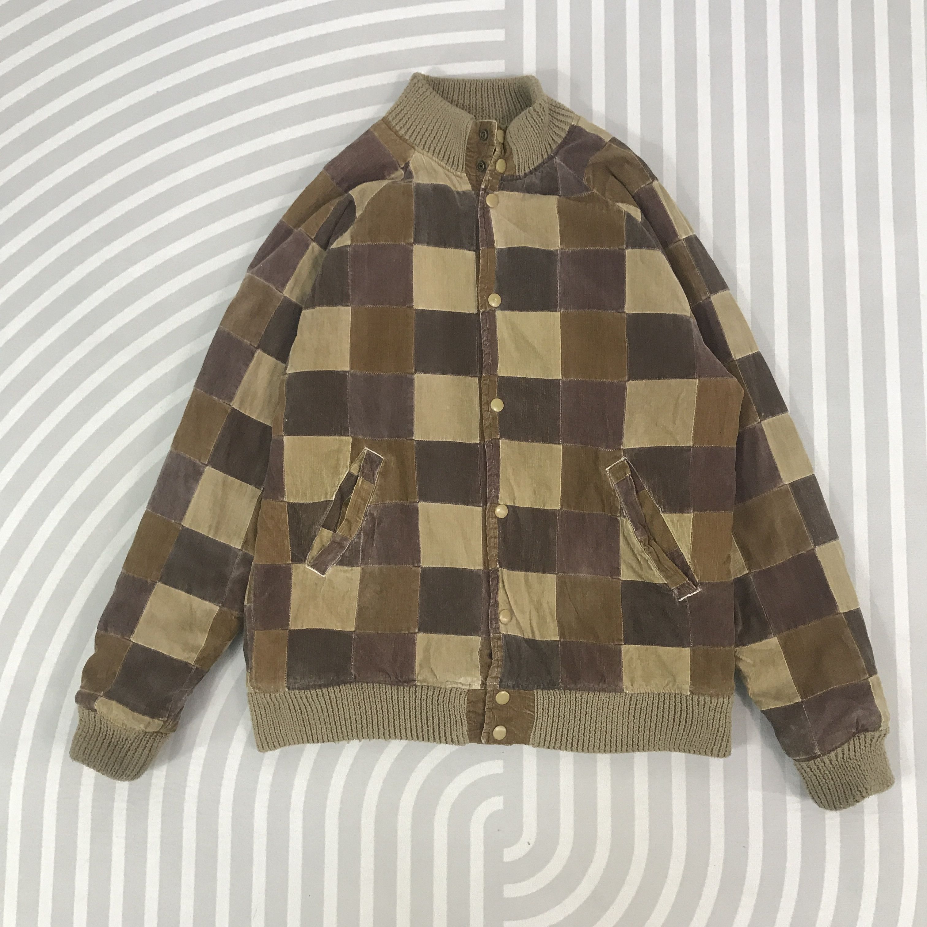 Japanese Brand × Vintage Vintage Lucky Store Patchwork design snap button Jacket Size US L / EU 52-54 / 3 - 1 Thumbnail