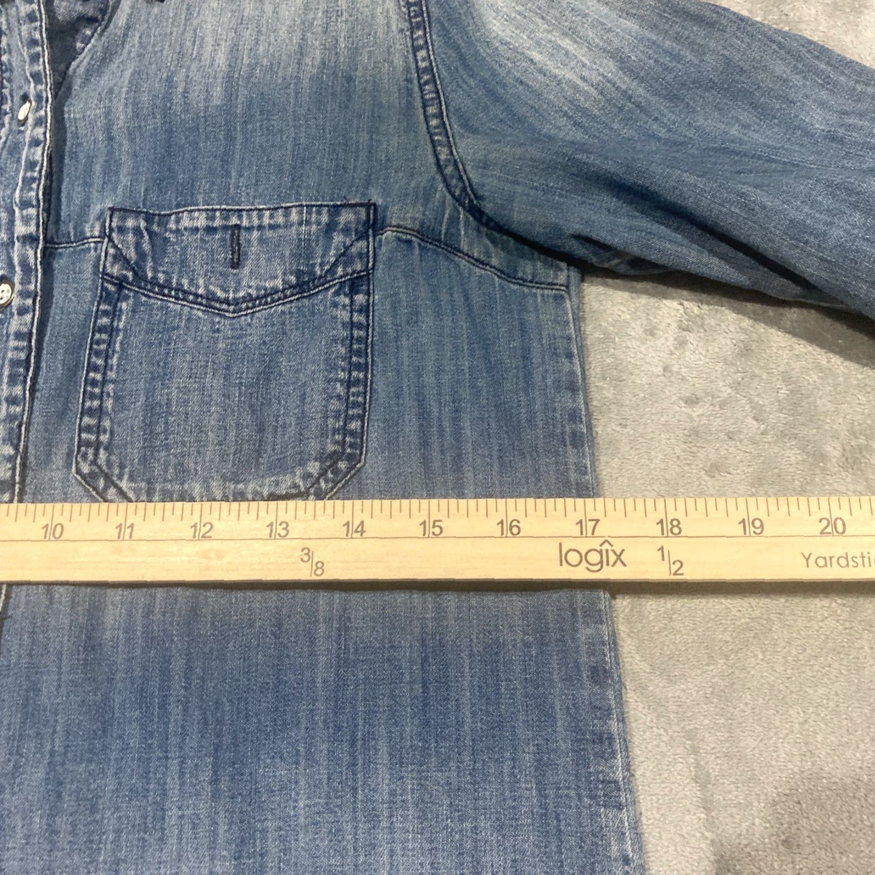 Madewell Madewell Shirt Womens XS Blue Denim Button-Up Long Sleeve Collared Casual Solid Regular Size XS / US 0-2 / IT 36-38 - 5 Thumbnail
