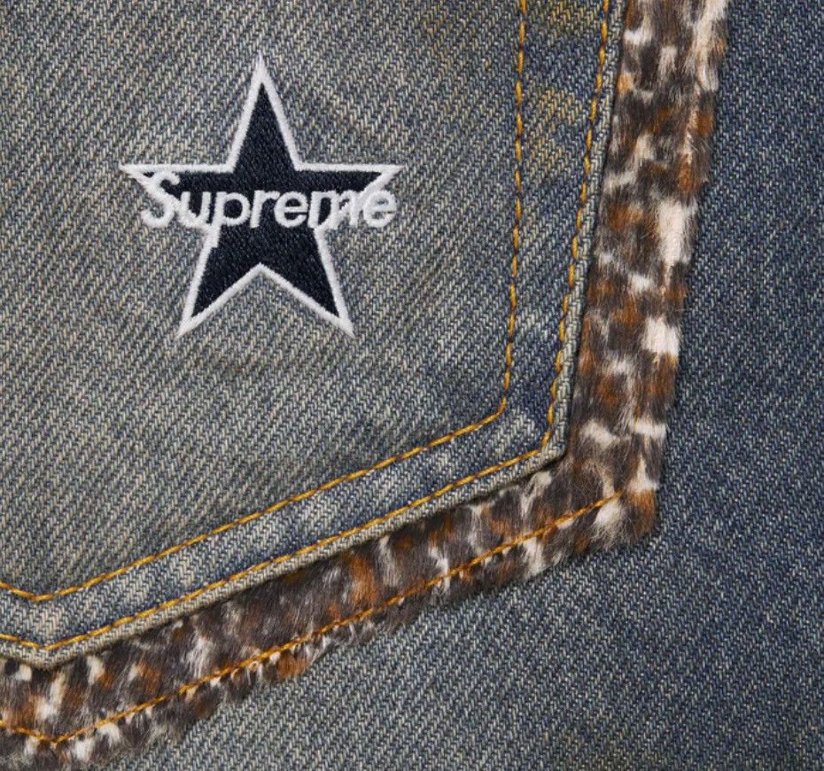 Supreme Supreme Leopard Faux Fur Loose Fit Jean FW25 Size US 34 / EU 50 - 3 Thumbnail