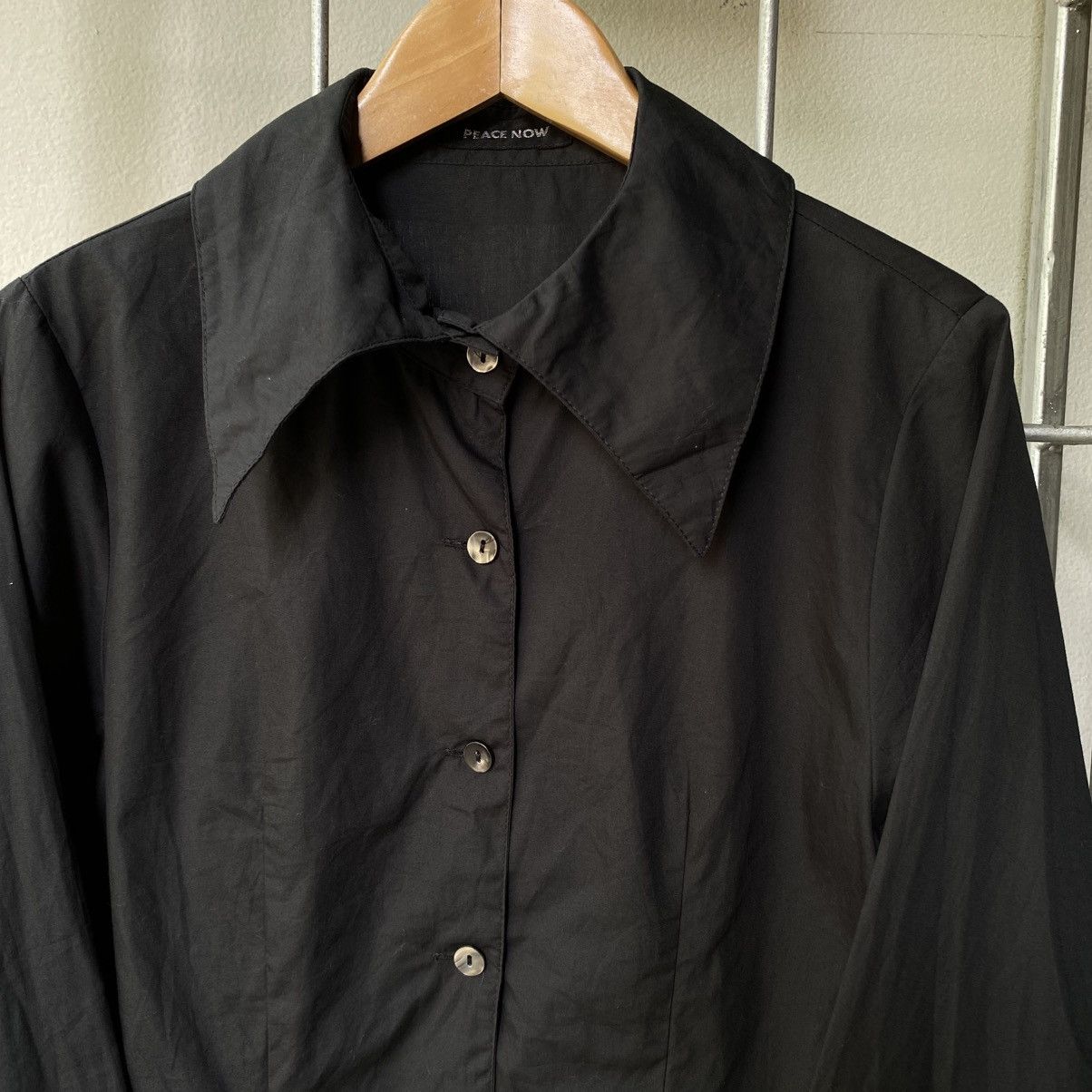 Japanese Brand × Seditionaries PEACE NOW Y2K Punk Fitted Black Ruffle Trim Blouse Size M / US 6-8 / IT 42-44 - 9 Thumbnail