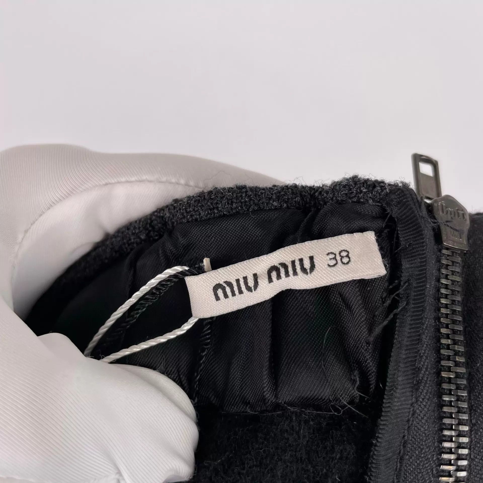 Miu Miu MIU MIU women's blue bow short skirt Size 26" / US 2 / IT 38 - 4 Thumbnail