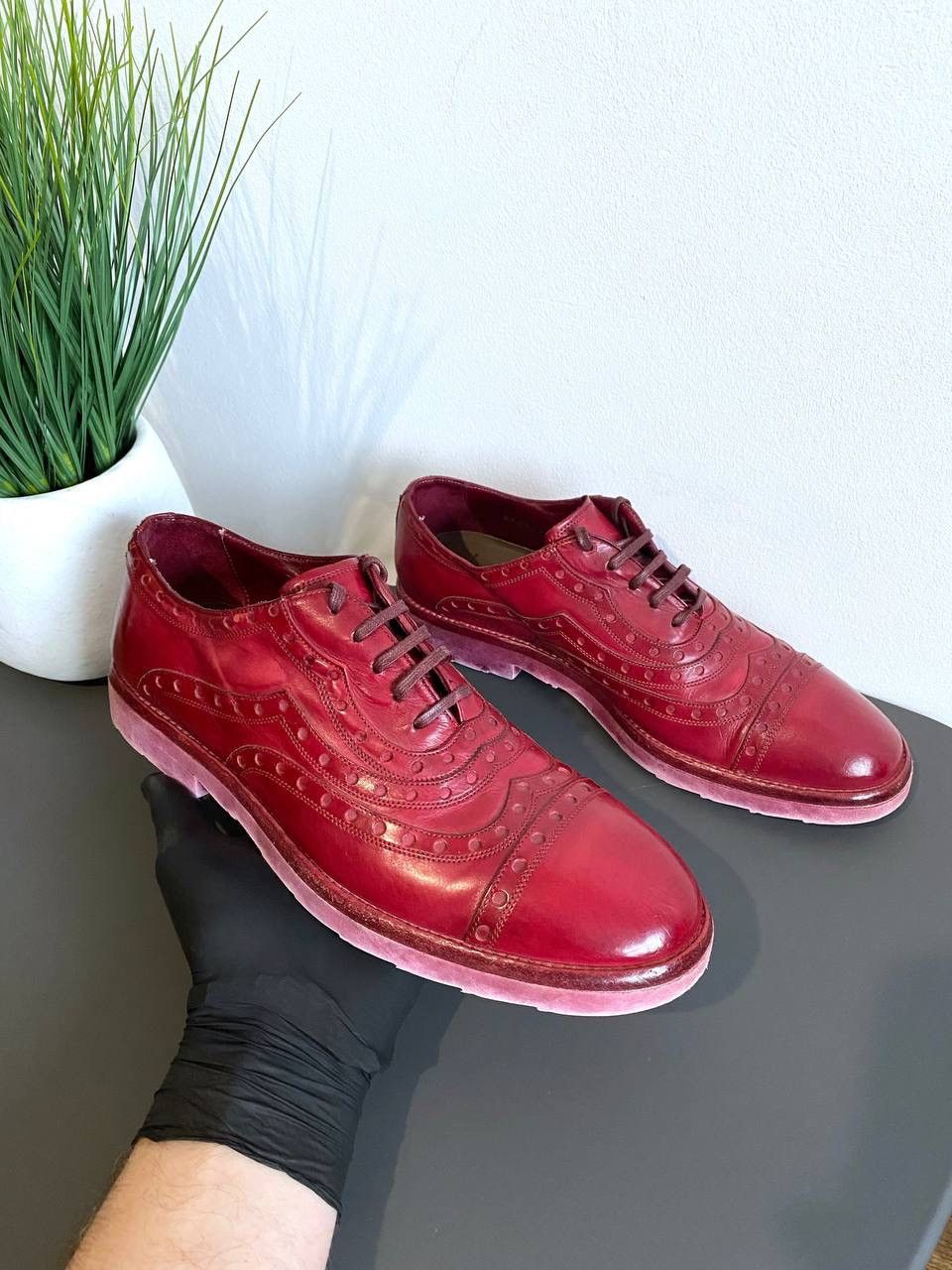 Dolce & Gabbana Dolce&Gabbana Men’s Shoes Red Leather Made in Italy, EU 41 Size US 8 / EU 41 - 1 Thumbnail