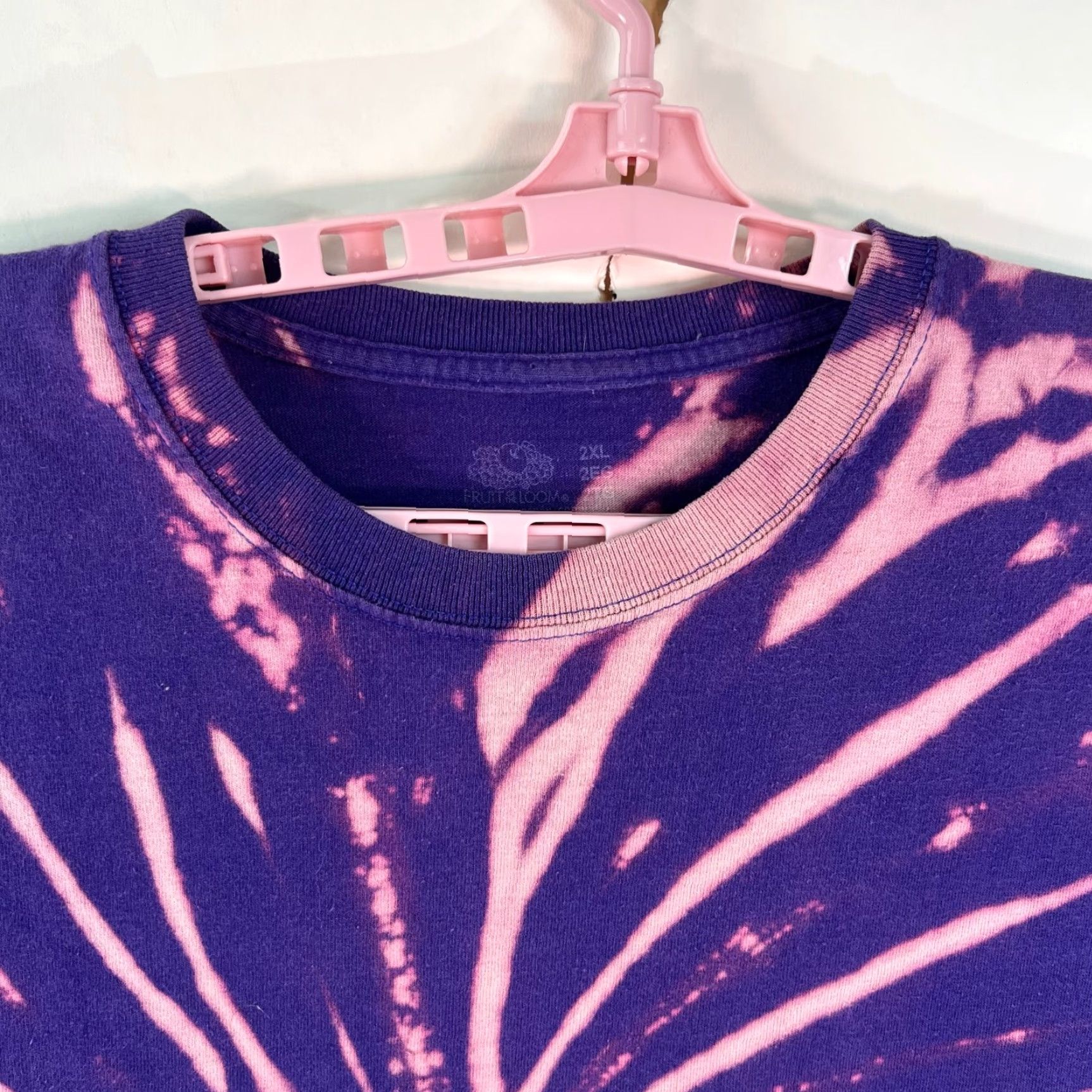 Vintage VINTAGE Tie Dyed T-Shirts Adult Cotton Polyester Neon Spiral Purple XL Handmade Size US XL / EU 56 / 4 - 3 Thumbnail