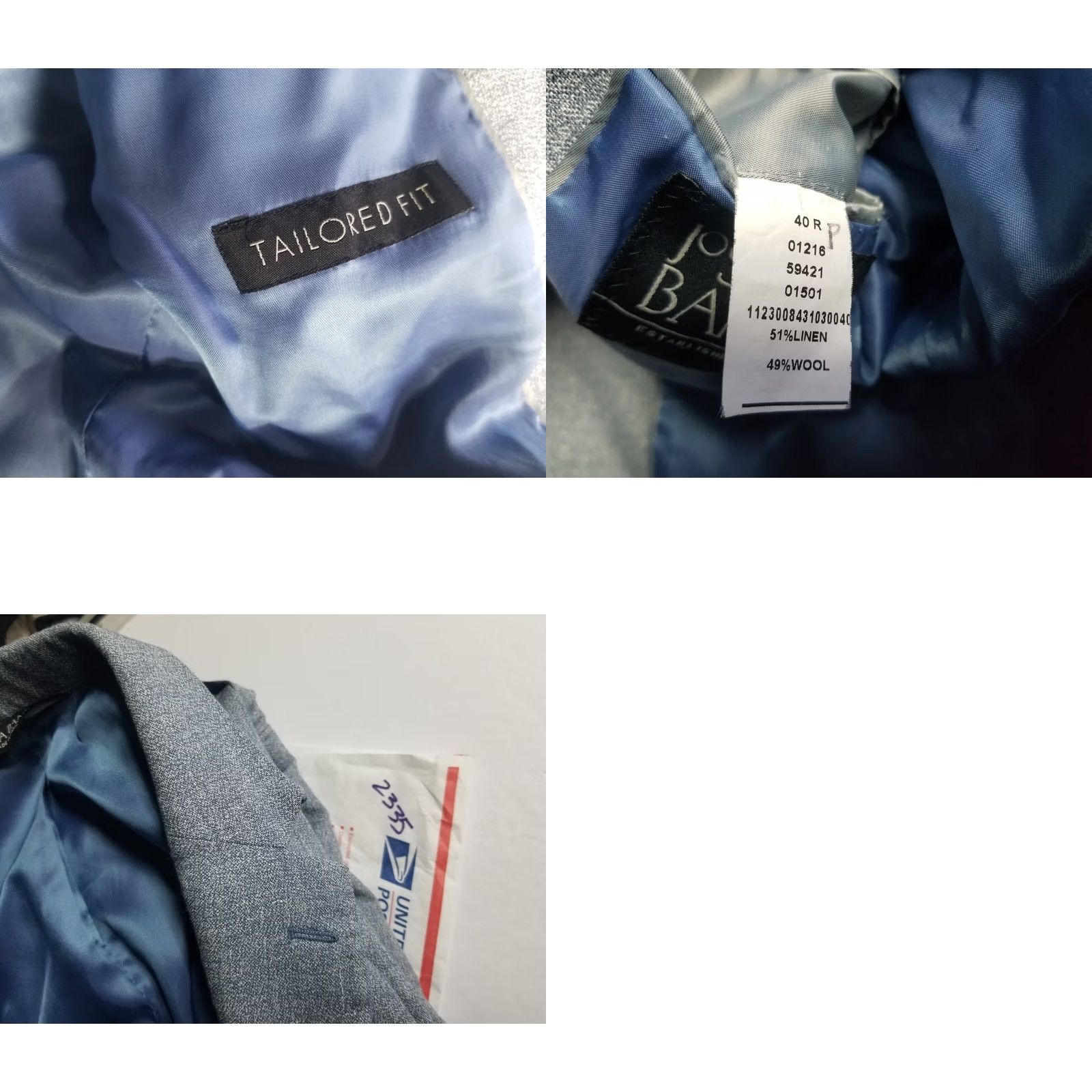 Jos. A. Bank Jos A Bank Blue Linen Blend Blazer Men's 40R Two Button Size 40R - 9 Thumbnail
