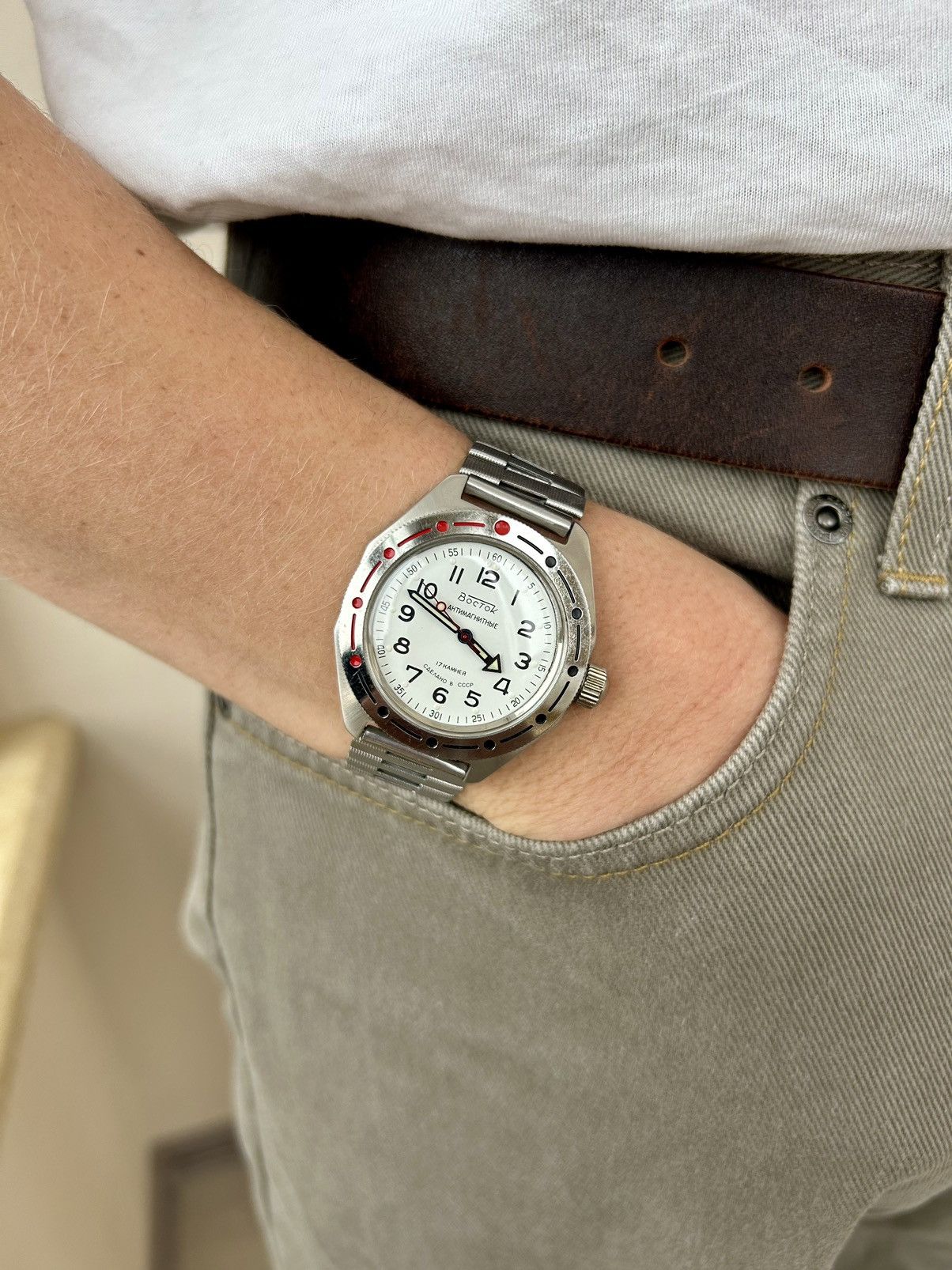 Vintage Vintage Watch Soviet USSR Mechanical Wostok Hand Winding Size ONE SIZE - 1 Thumbnail