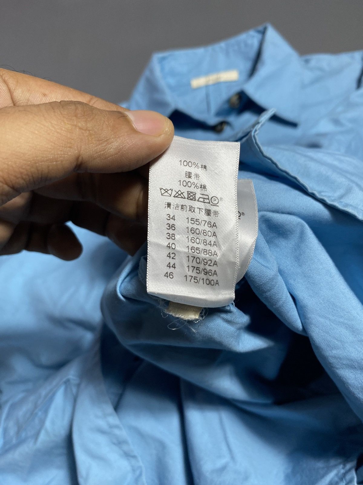 Celine CELINE Phoebe Philo Blue Cotton Silver d Ring Belt Shirt Size M / US 6-8 / IT 42-44 - 8 Thumbnail