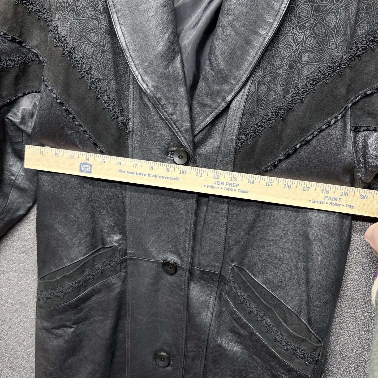 Other VTG Winlet Women S Black Genuine Leather 80s TrenchCoat Goth Size S / US 4 / IT 40 - 6 Thumbnail